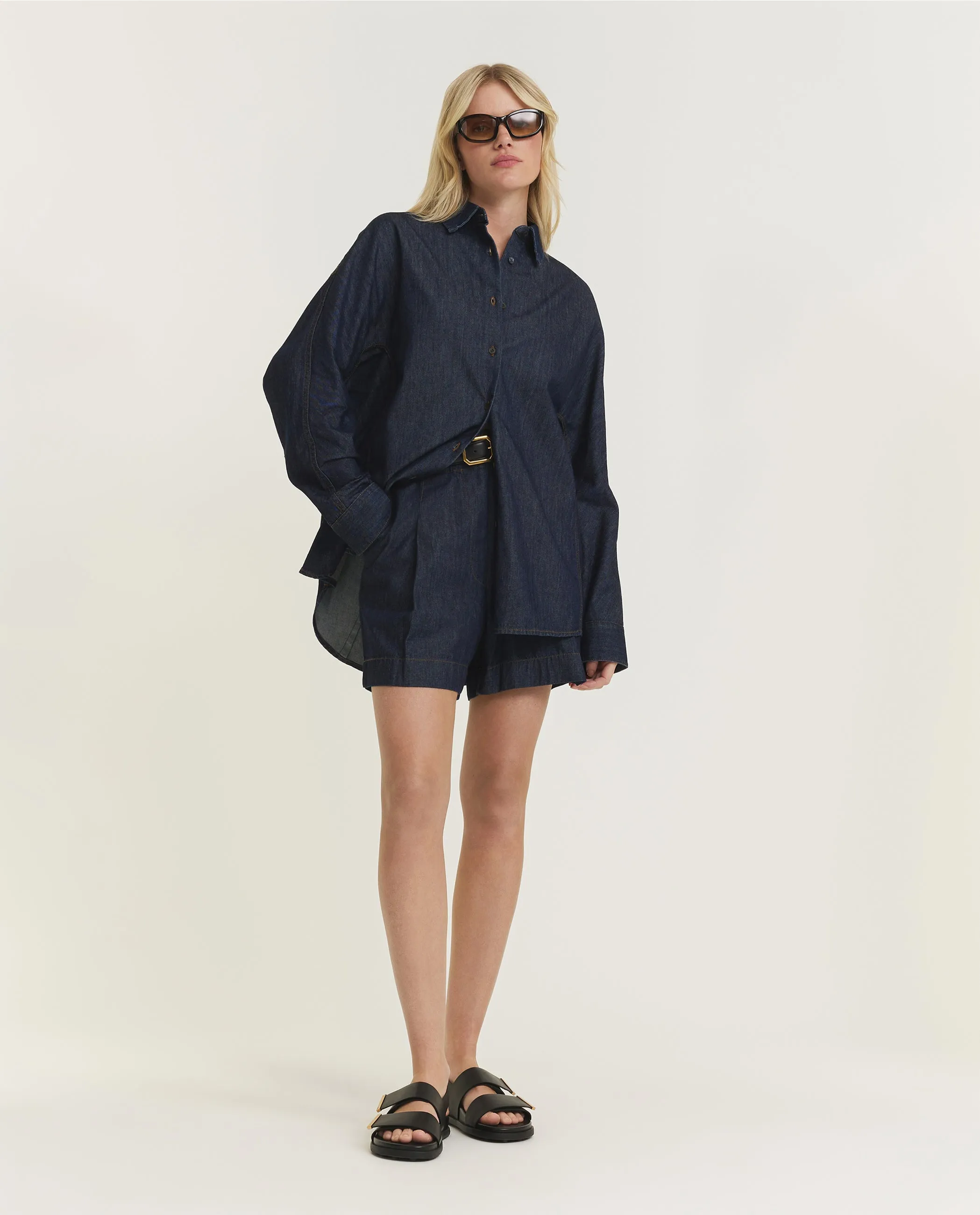 Denim Cocoon Shirt - Donkerblauw sold by Pauw Amsterdam product image thumbnail 3