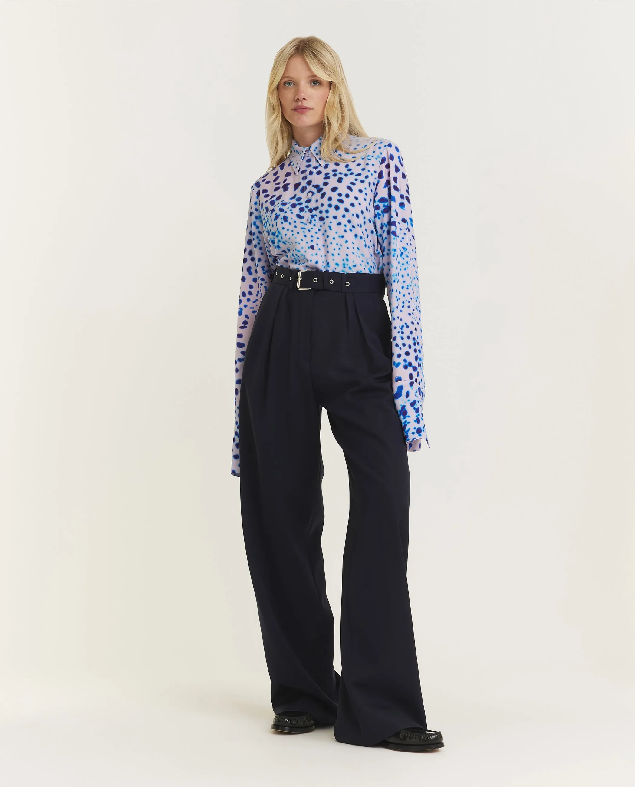 Wollen Broek met Riem - Donkerblauw sold by Pauw Amsterdam