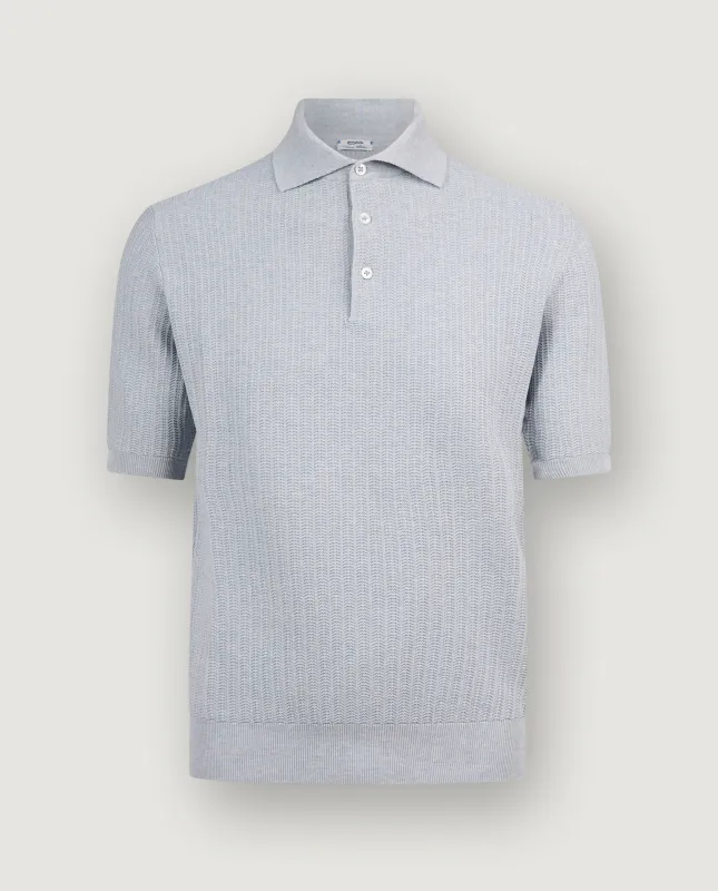 Katoen Crochet Polo - Lichtblauw sold by Pauw Amsterdam