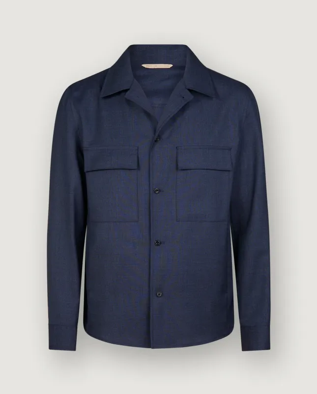 Wollen Overshirt - Blauw sold by Pauw Amsterdam