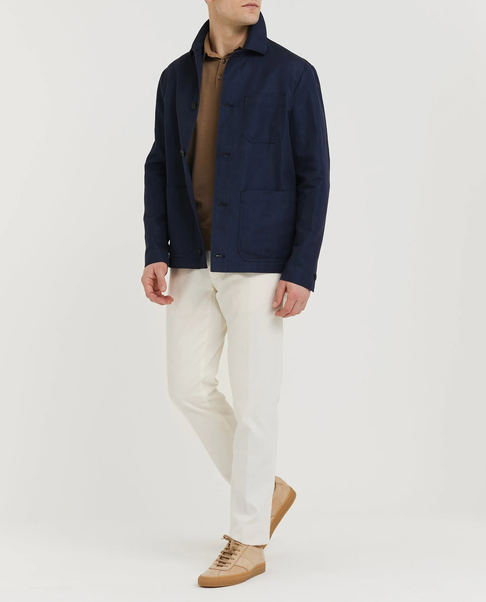 Katoen Linnen Overshirt - Donkerblauw sold by Pauw Amsterdam product image thumbnail 3