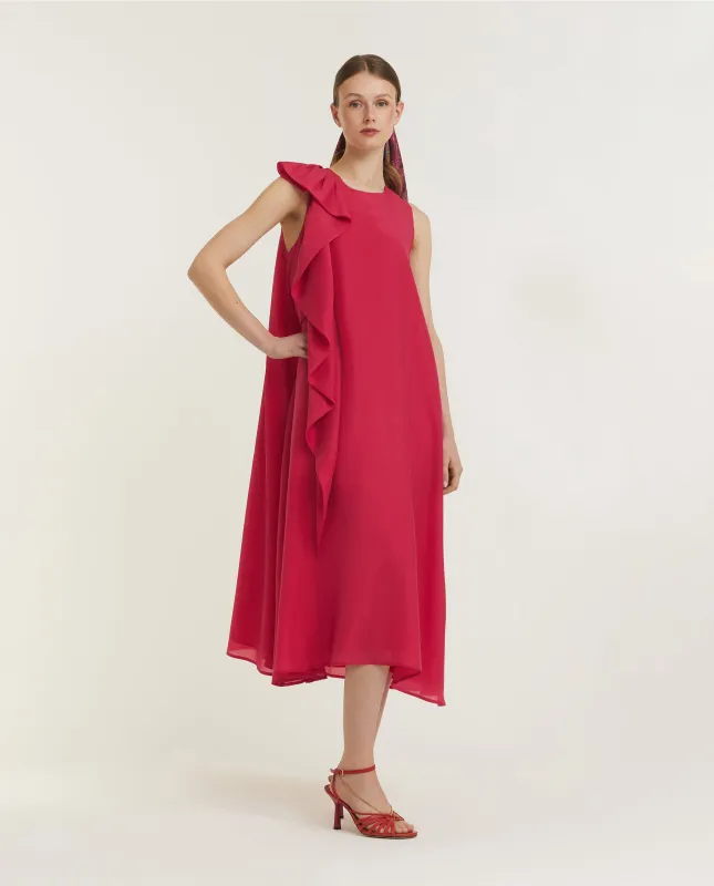 Floral Shoulder Jurk - Rood sold by Pauw Amsterdam