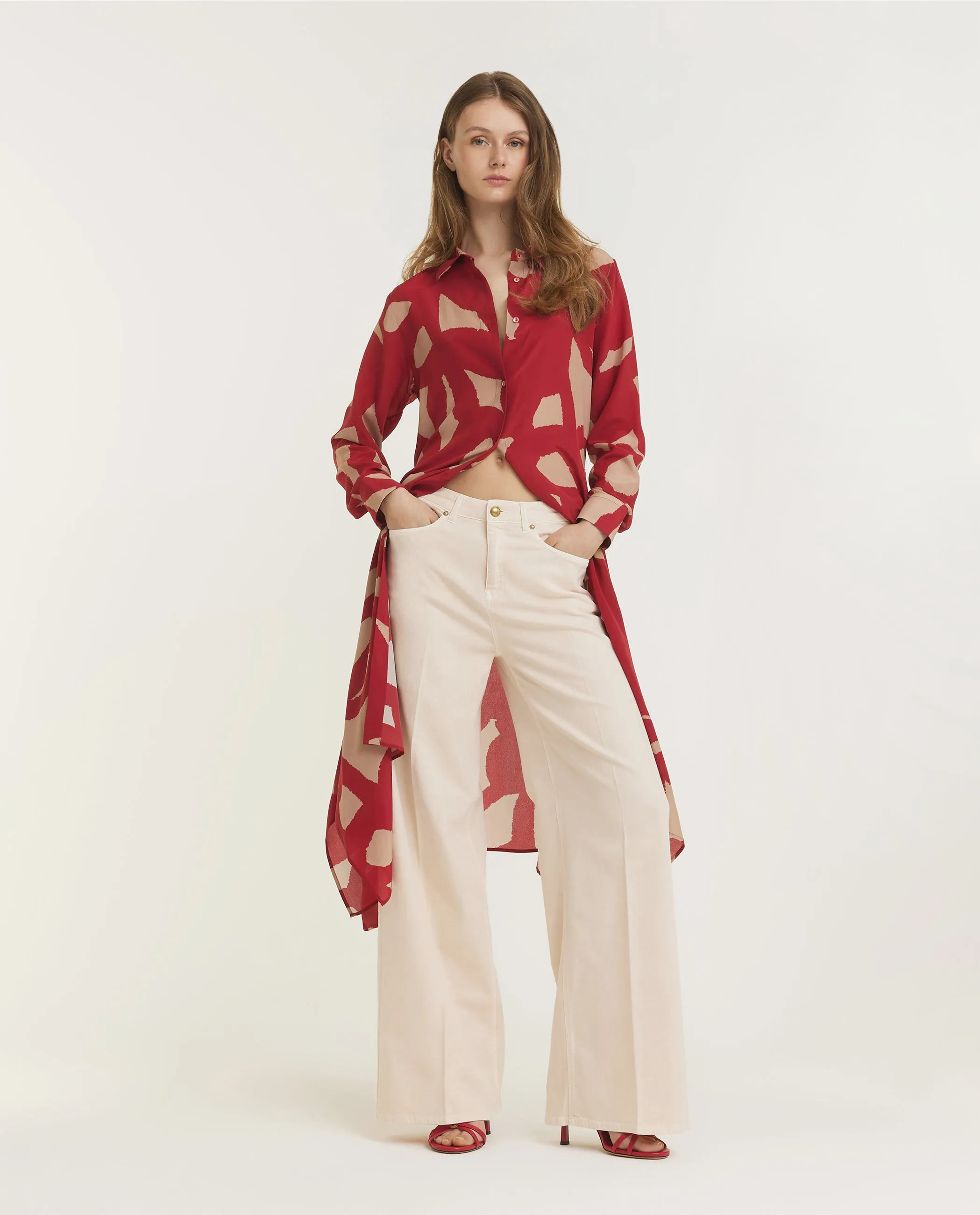 Wijde Katoenen Broek - Ecru sold by Pauw Amsterdam