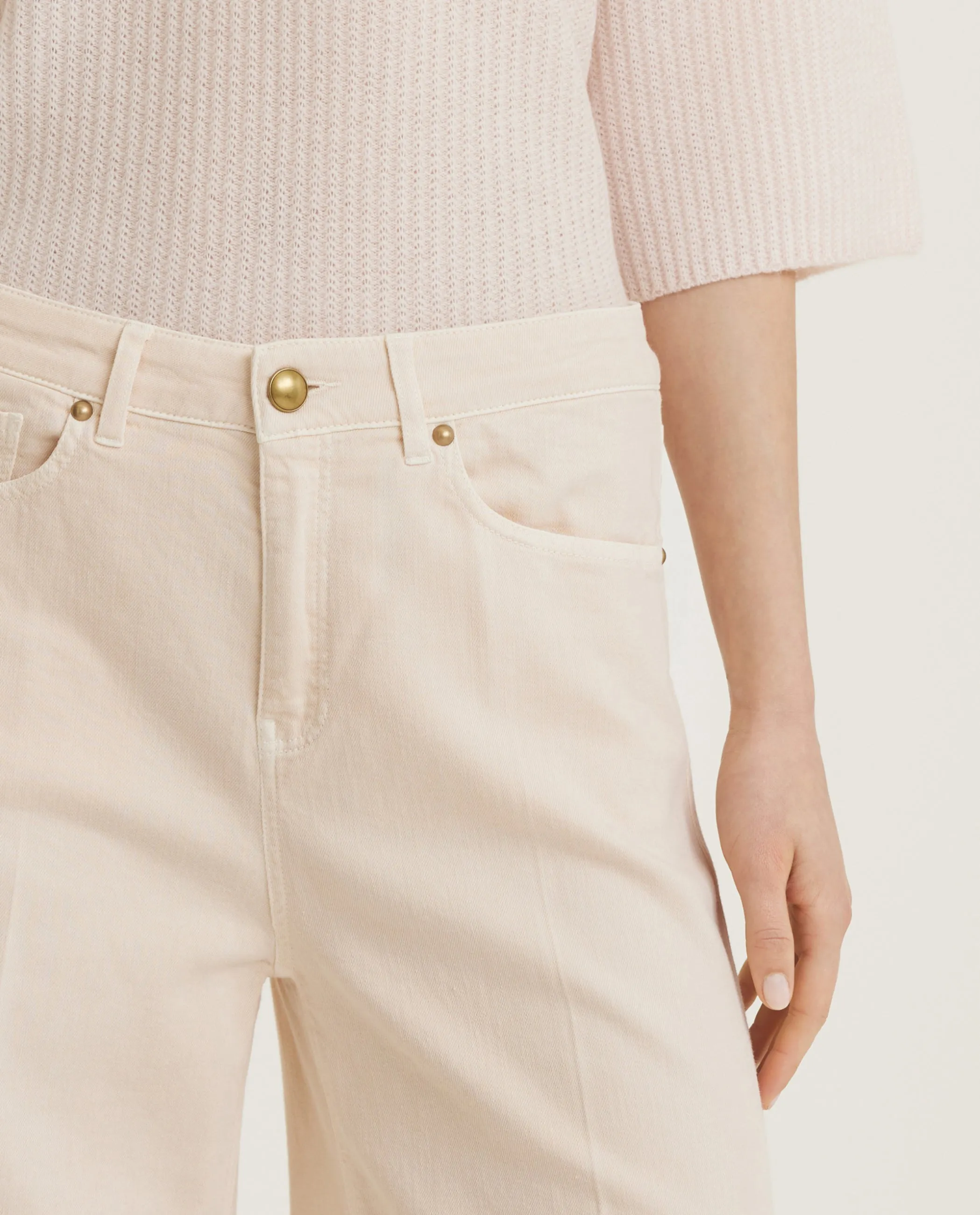 Wijde Katoenen Broek - Ecru sold by Pauw Amsterdam product image thumbnail 5