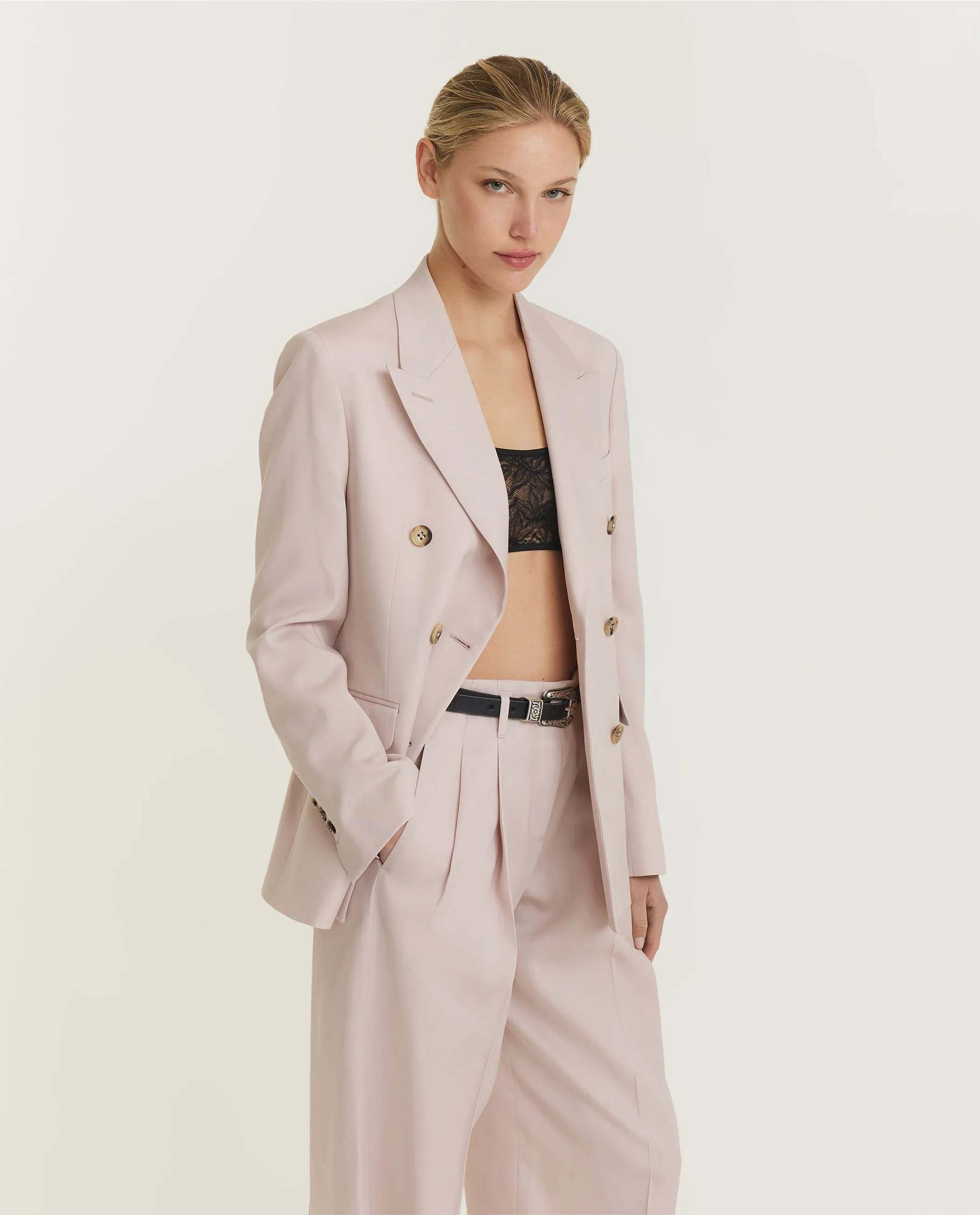 Wollen Double Breasted Blazer - Roze sold by Pauw Amsterdam product image thumbnail 4