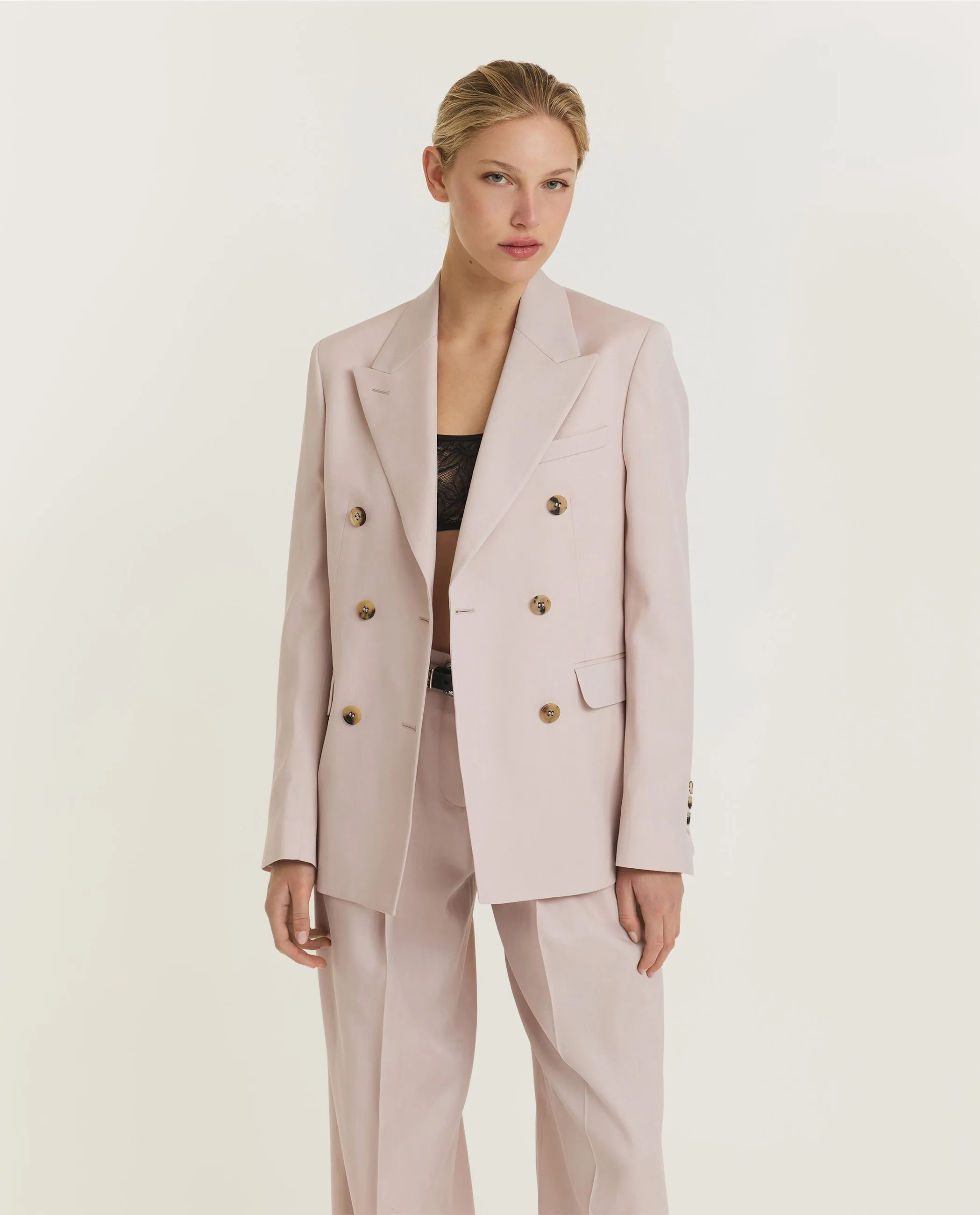 Wollen Double Breasted Blazer - Roze sold by Pauw Amsterdam