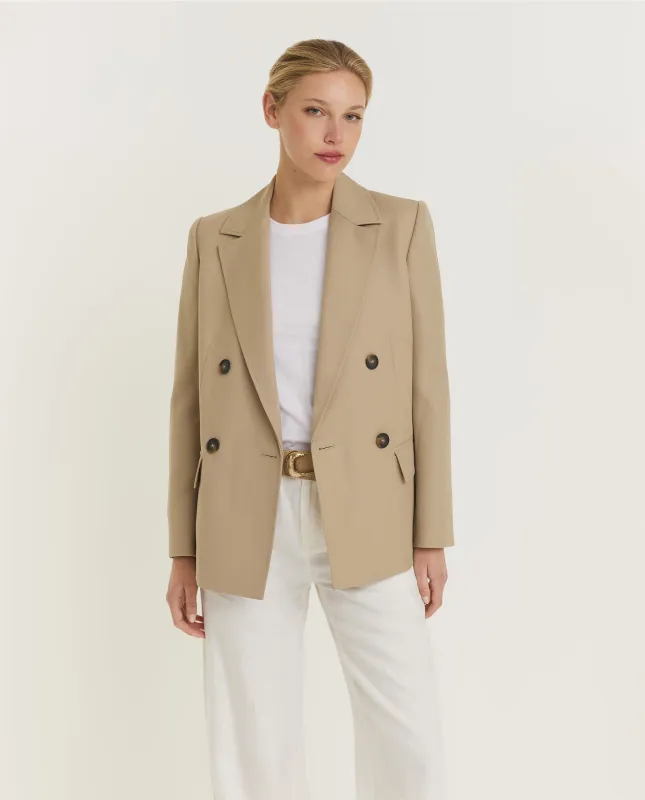 Canvas Blazer - Lichtbruin made by Vince