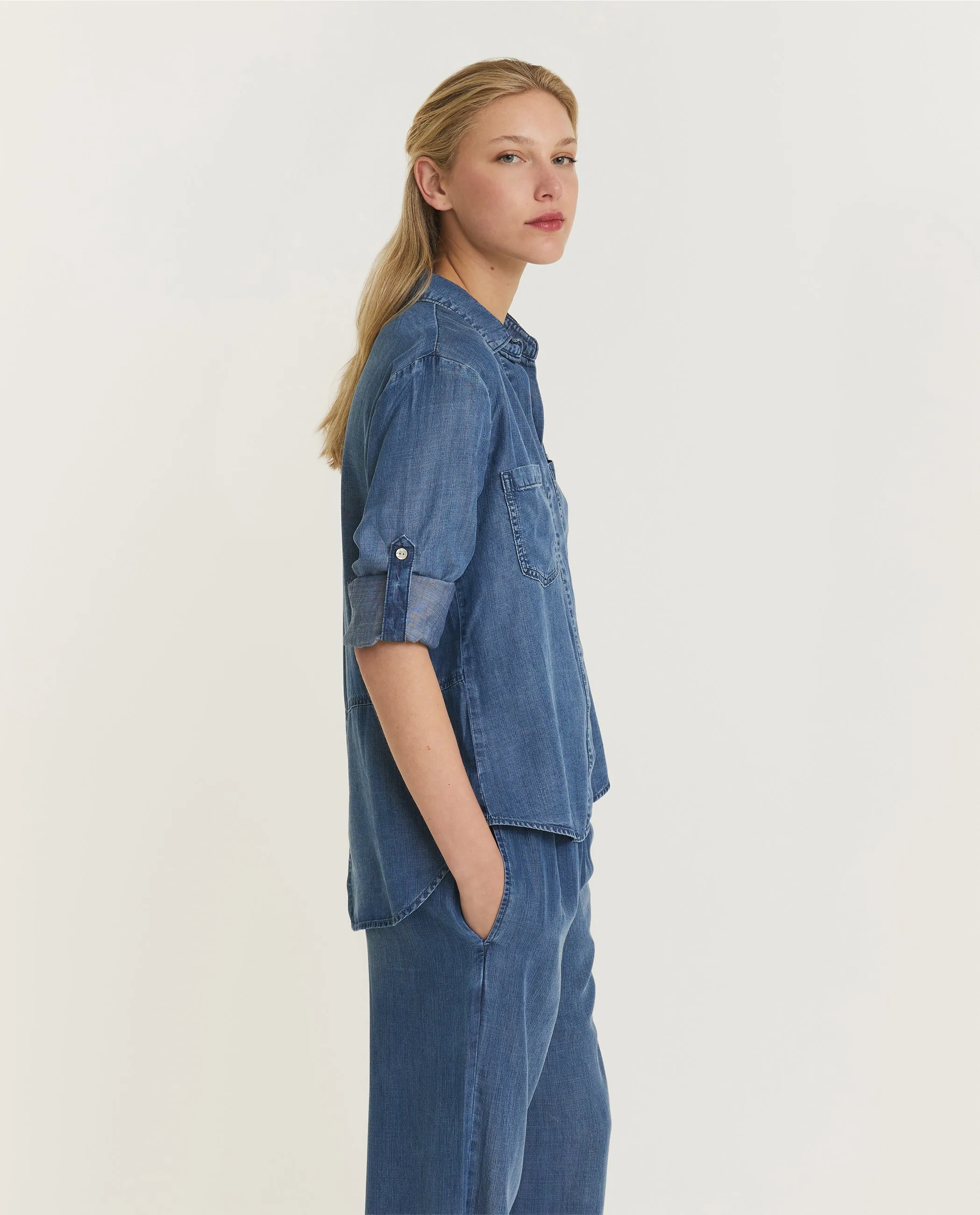 Denim Look Shirt - Blauw sold by Pauw Amsterdam product image thumbnail 4