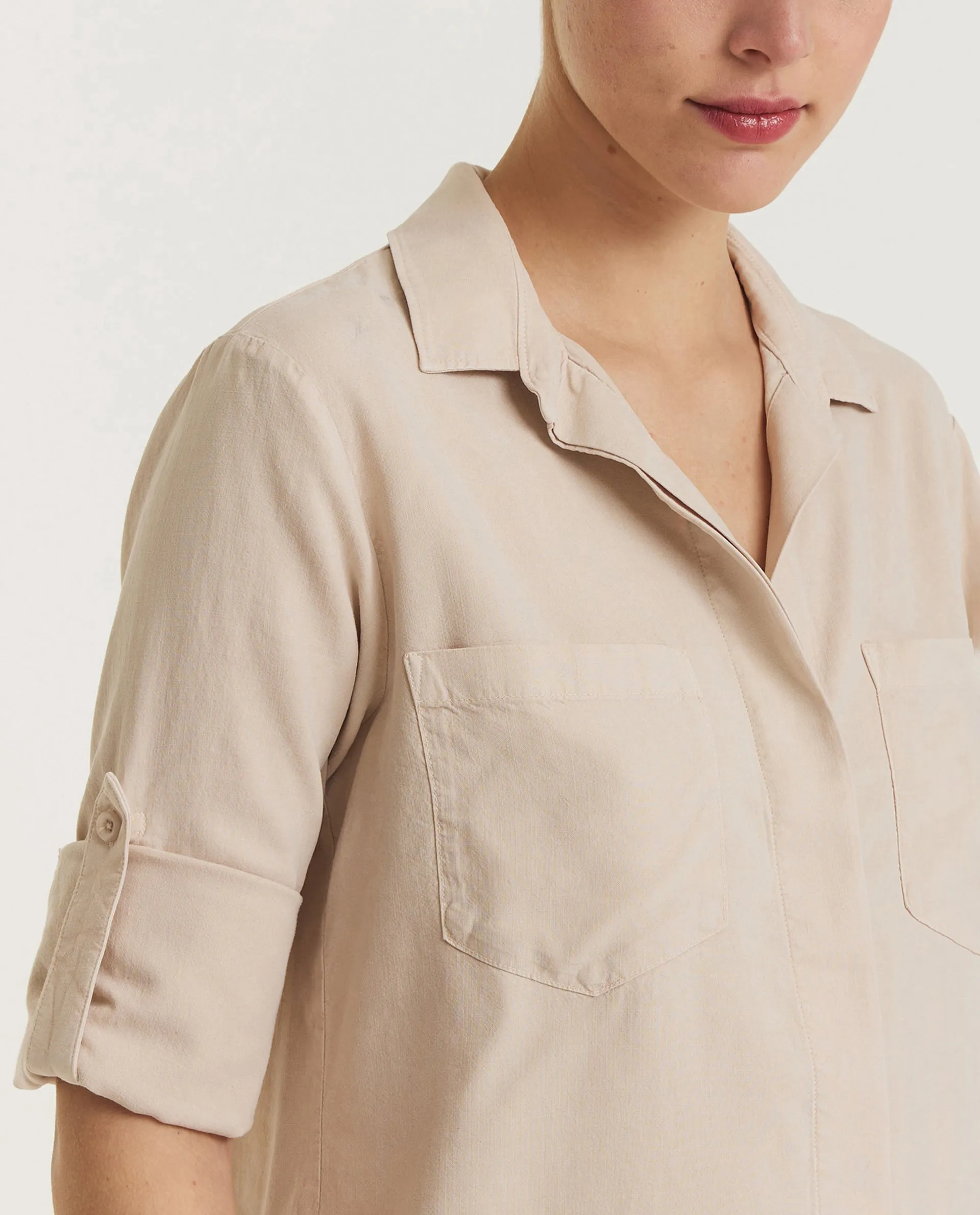 Tencel Blouse - Lichtbruin sold by Pauw Amsterdam product image thumbnail 2