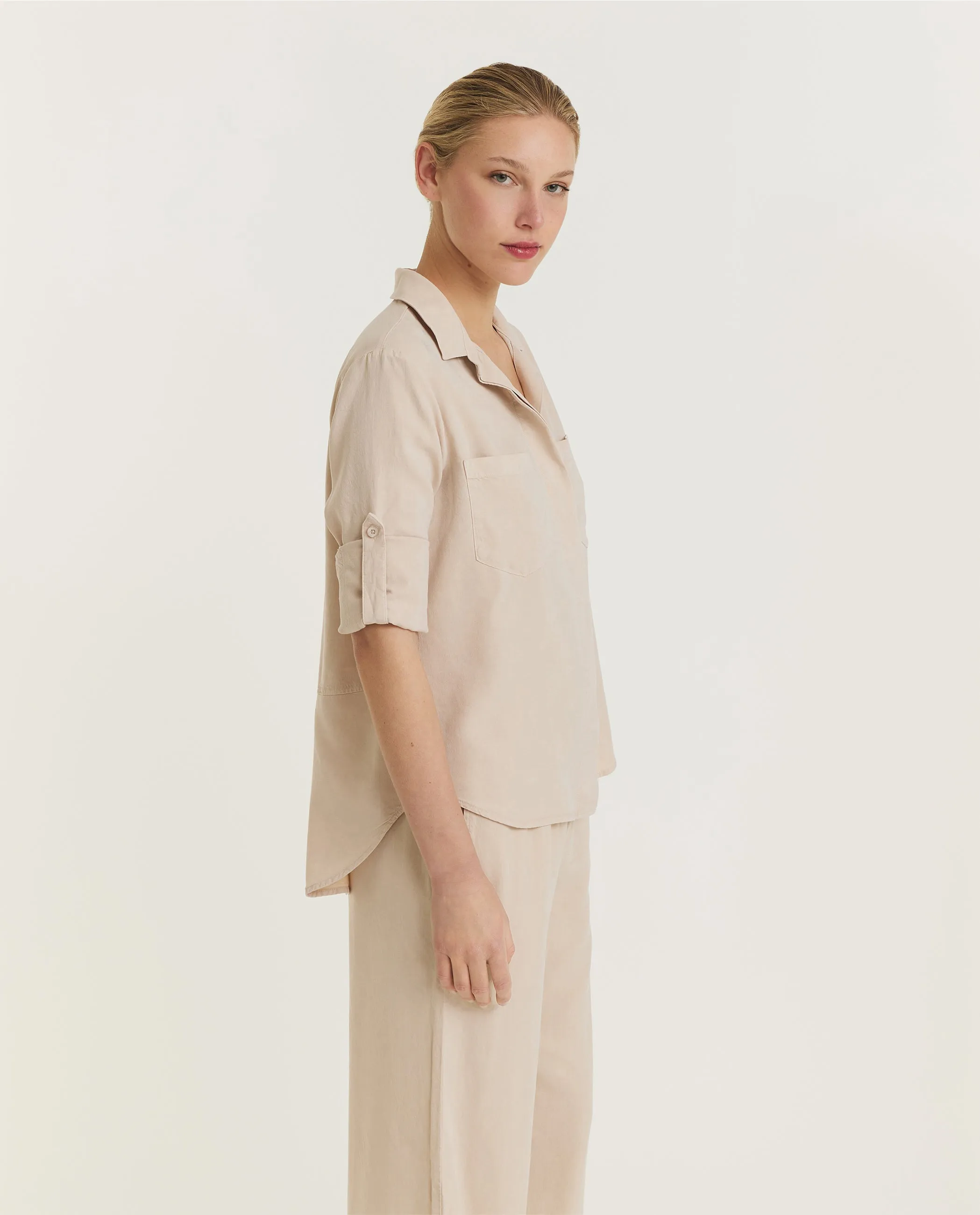 Tencel Blouse - Lichtbruin sold by Pauw Amsterdam product image thumbnail 4