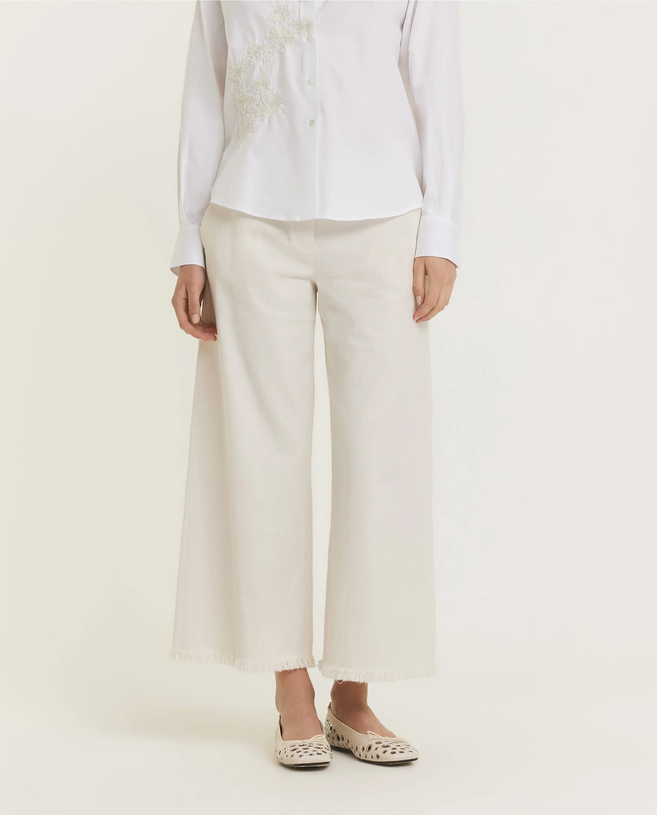 Rechte Broek met Franjes - Ecru sold by Pauw Amsterdam product image thumbnail 2