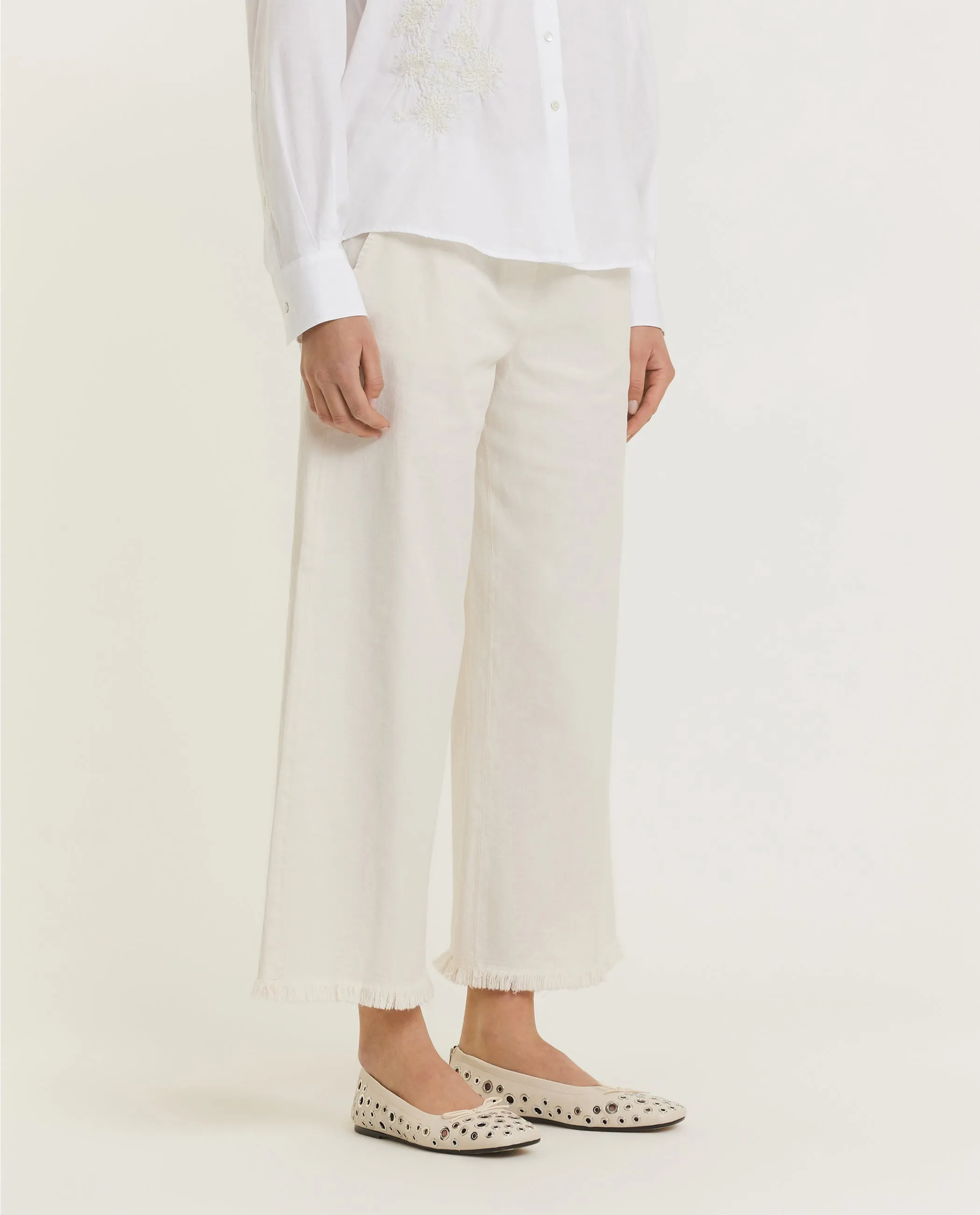 Rechte Broek met Franjes - Ecru sold by Pauw Amsterdam product image thumbnail 3