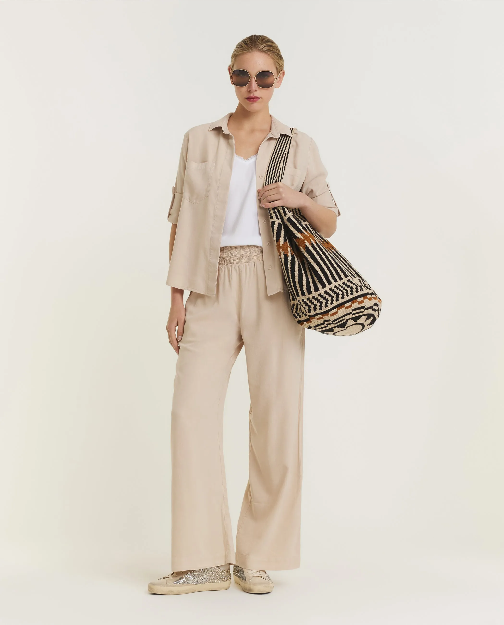 Soepele Wijde Broek - Lichtbruin sold by Pauw Amsterdam