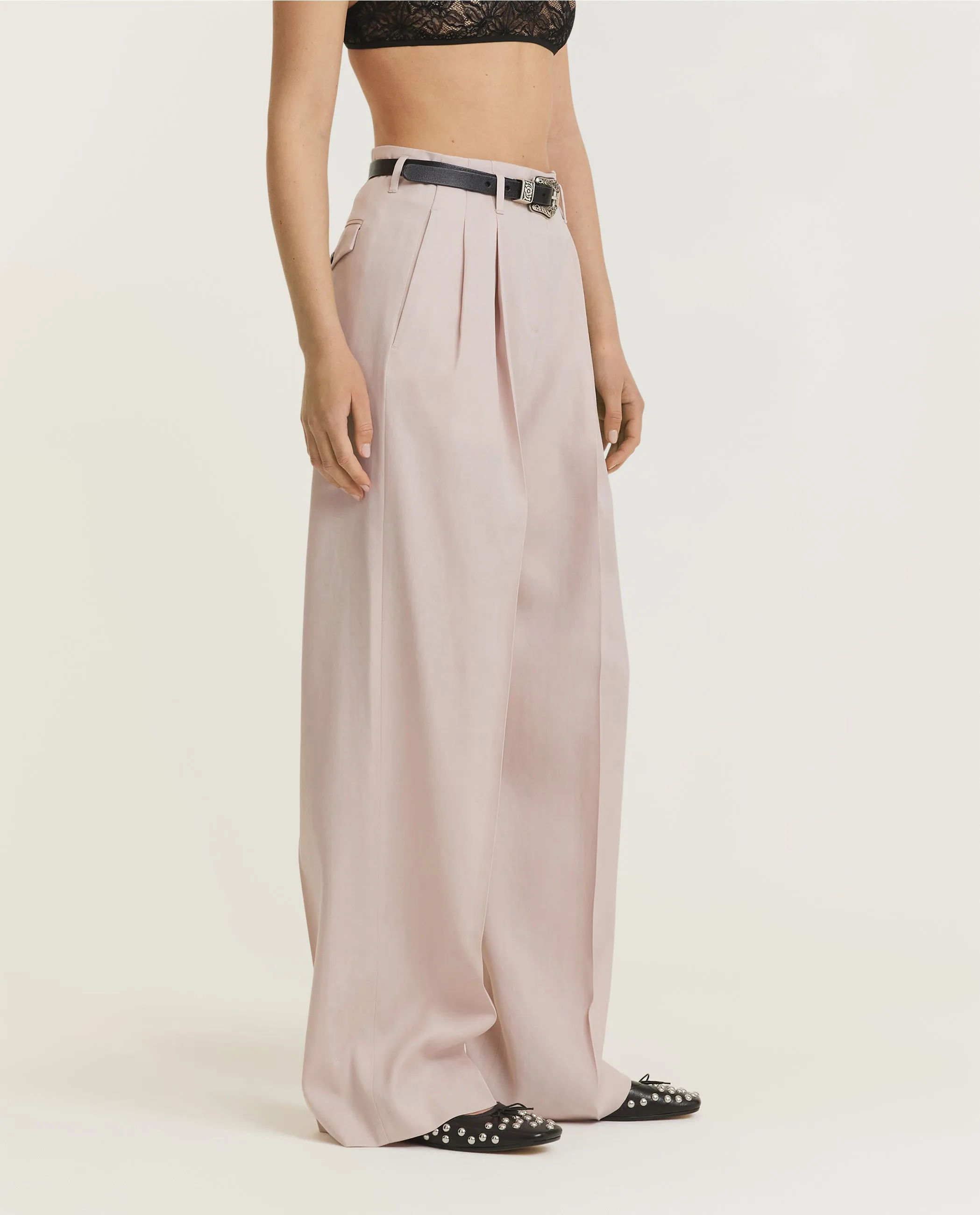 Wollen Bandplooi Broek - Roze sold by Pauw Amsterdam product image thumbnail 3