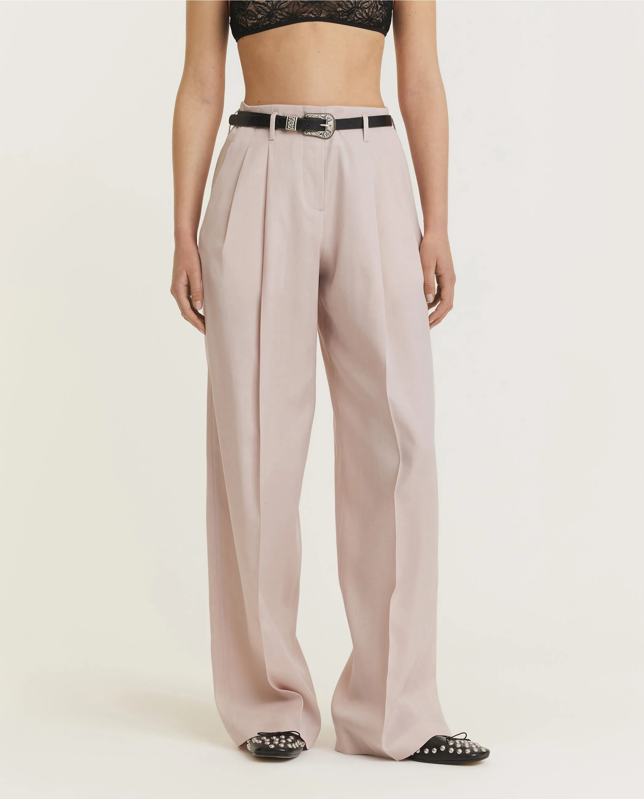 Wollen Bandplooi Broek - Roze sold by Pauw Amsterdam product image thumbnail 2