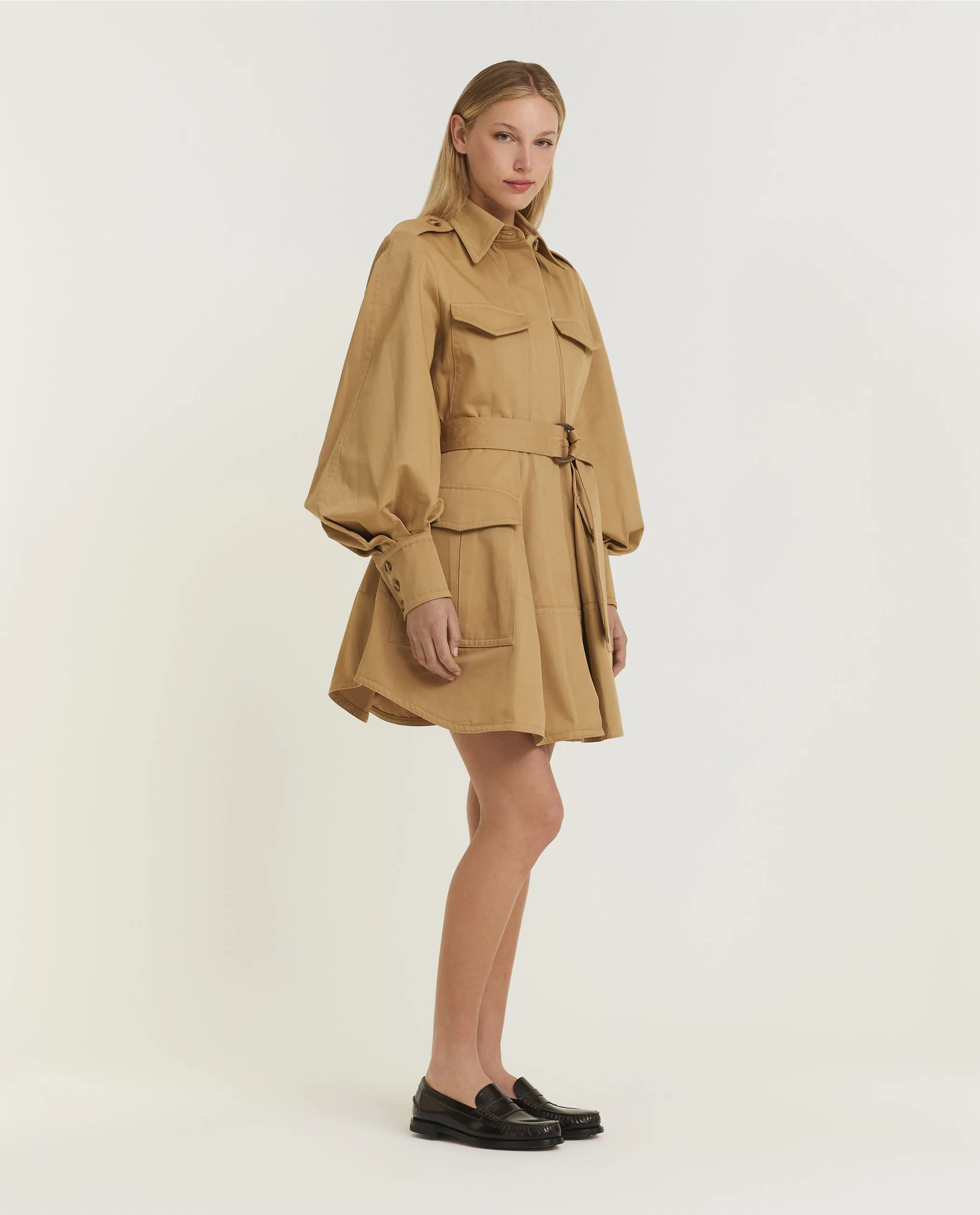 Cargo Mini Jurk - Lichtbruin sold by Pauw Amsterdam product image thumbnail 3