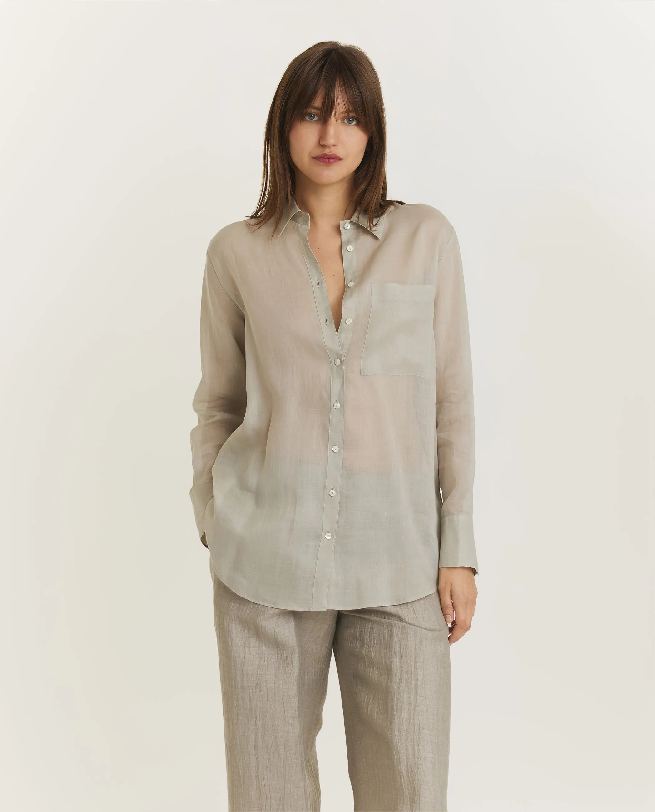 Relaxt Linnen Shirt - Lichtgrijs sold by Pauw Amsterdam