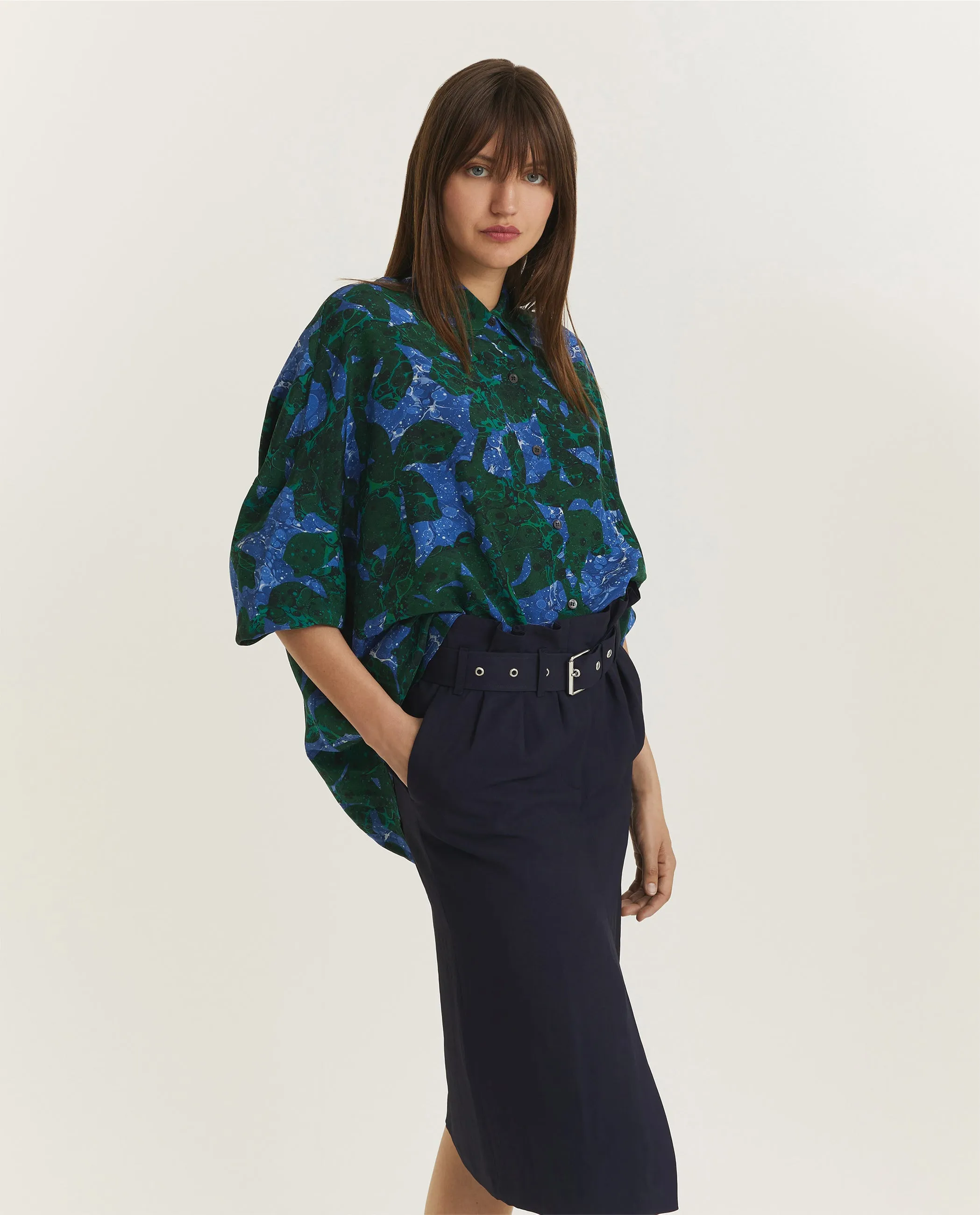 Zijden Bloem Print Blouse - Groen sold by Pauw Amsterdam product image thumbnail 4