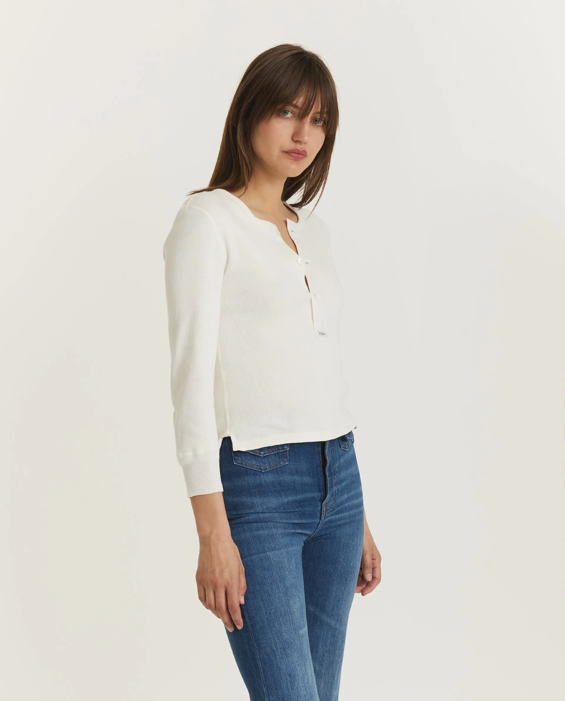 Katoenen Henley - Wit sold by Pauw Amsterdam product image thumbnail 4