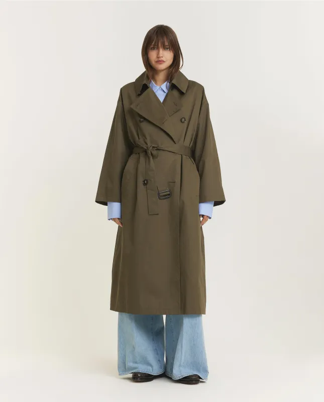 Katoenen Trenchcoat - Groen sold by Pauw Amsterdam