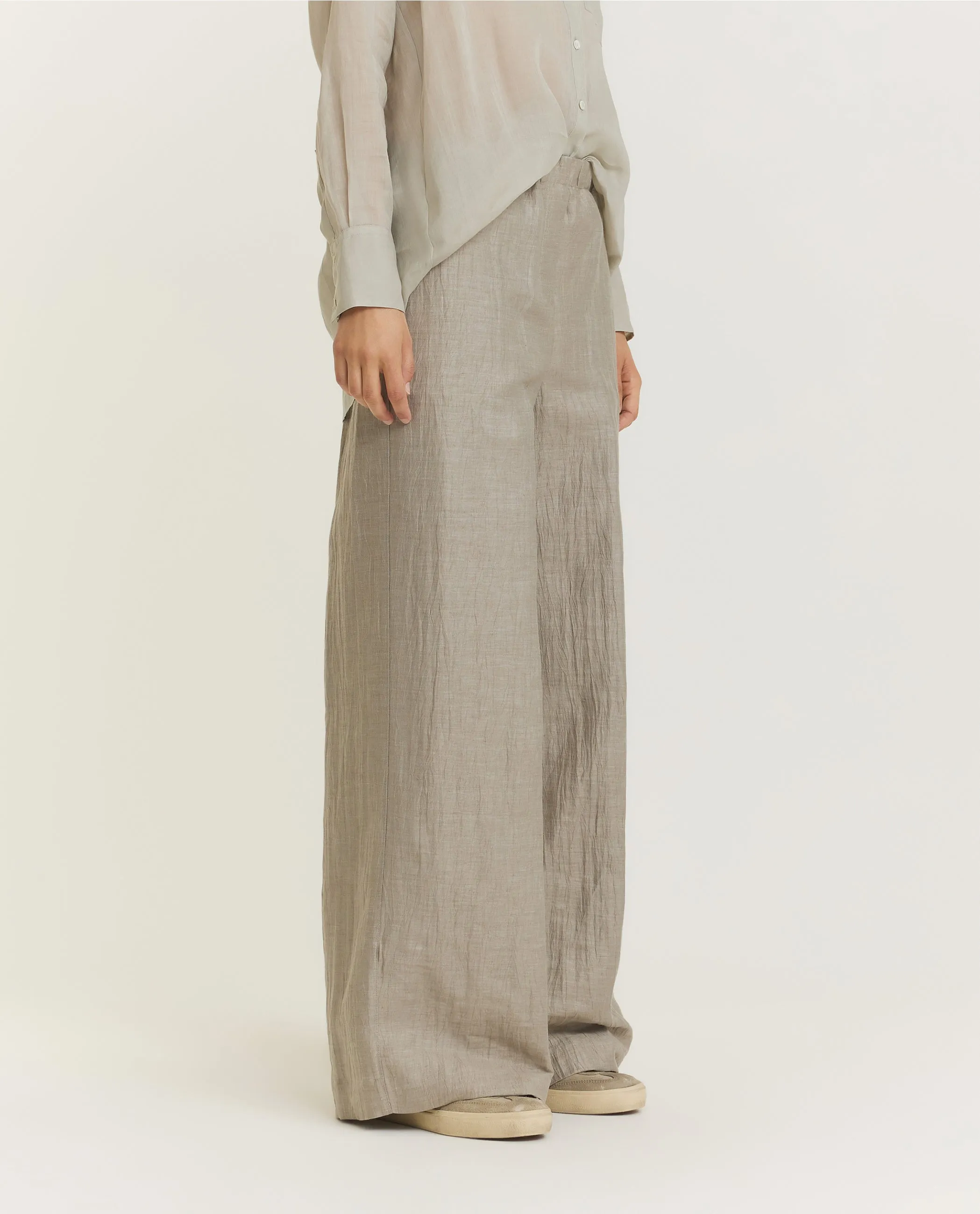 Linnen Crêpe Look Broek - Lichtgrijs sold by Pauw Amsterdam product image thumbnail 3