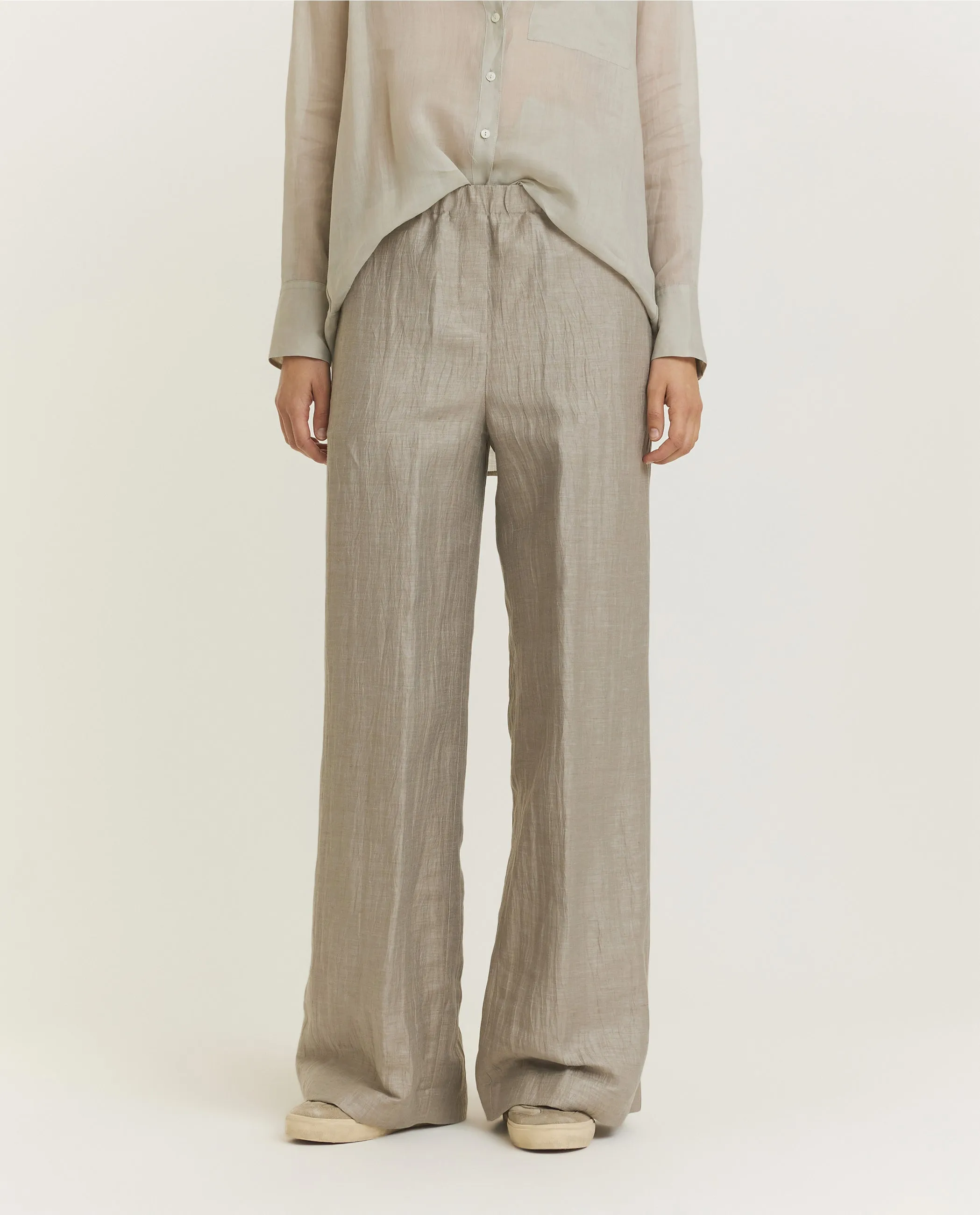 Linnen Crêpe Look Broek - Lichtgrijs sold by Pauw Amsterdam product image thumbnail 2