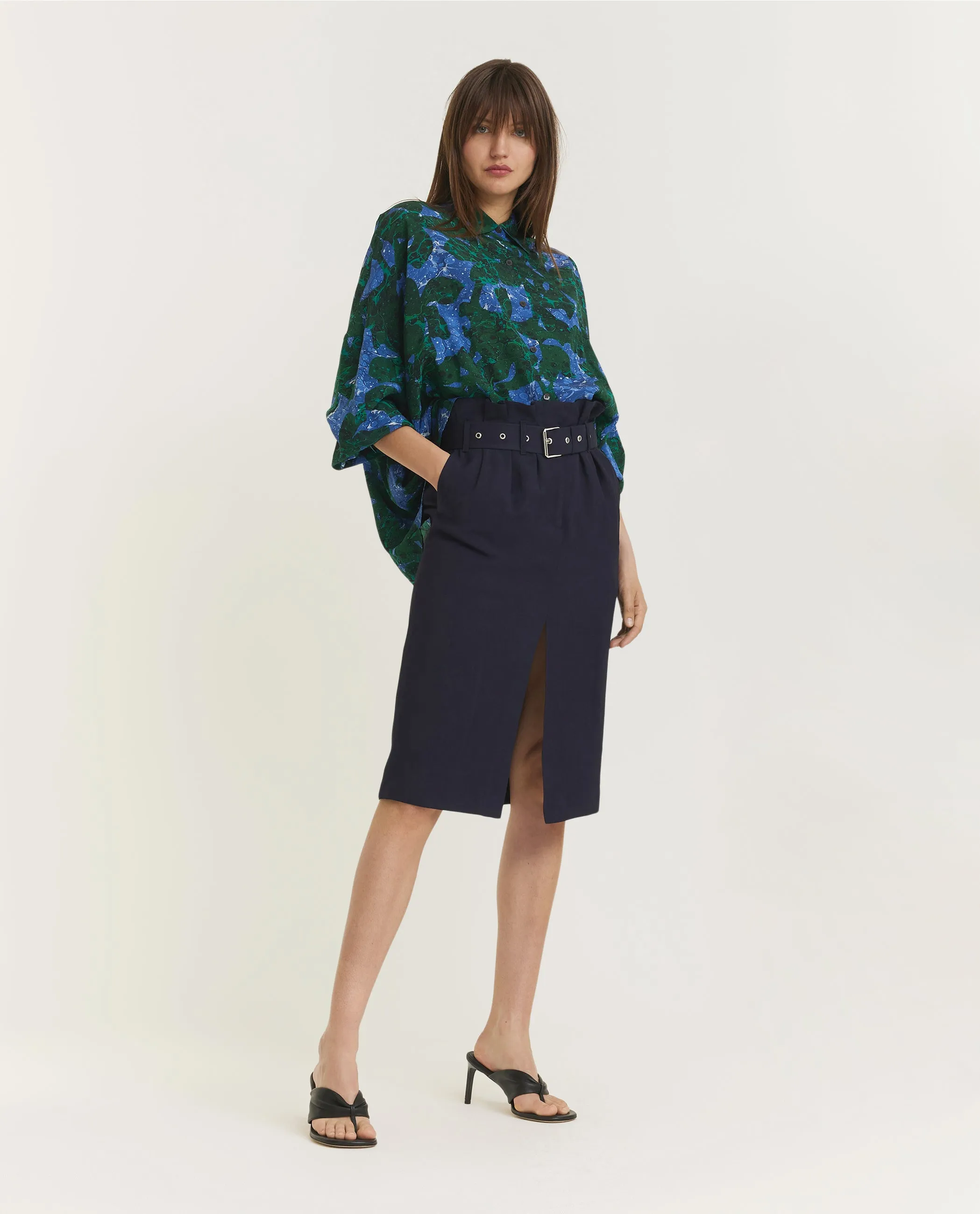 Rok Met Riem - Donkerblauw sold by Pauw Amsterdam