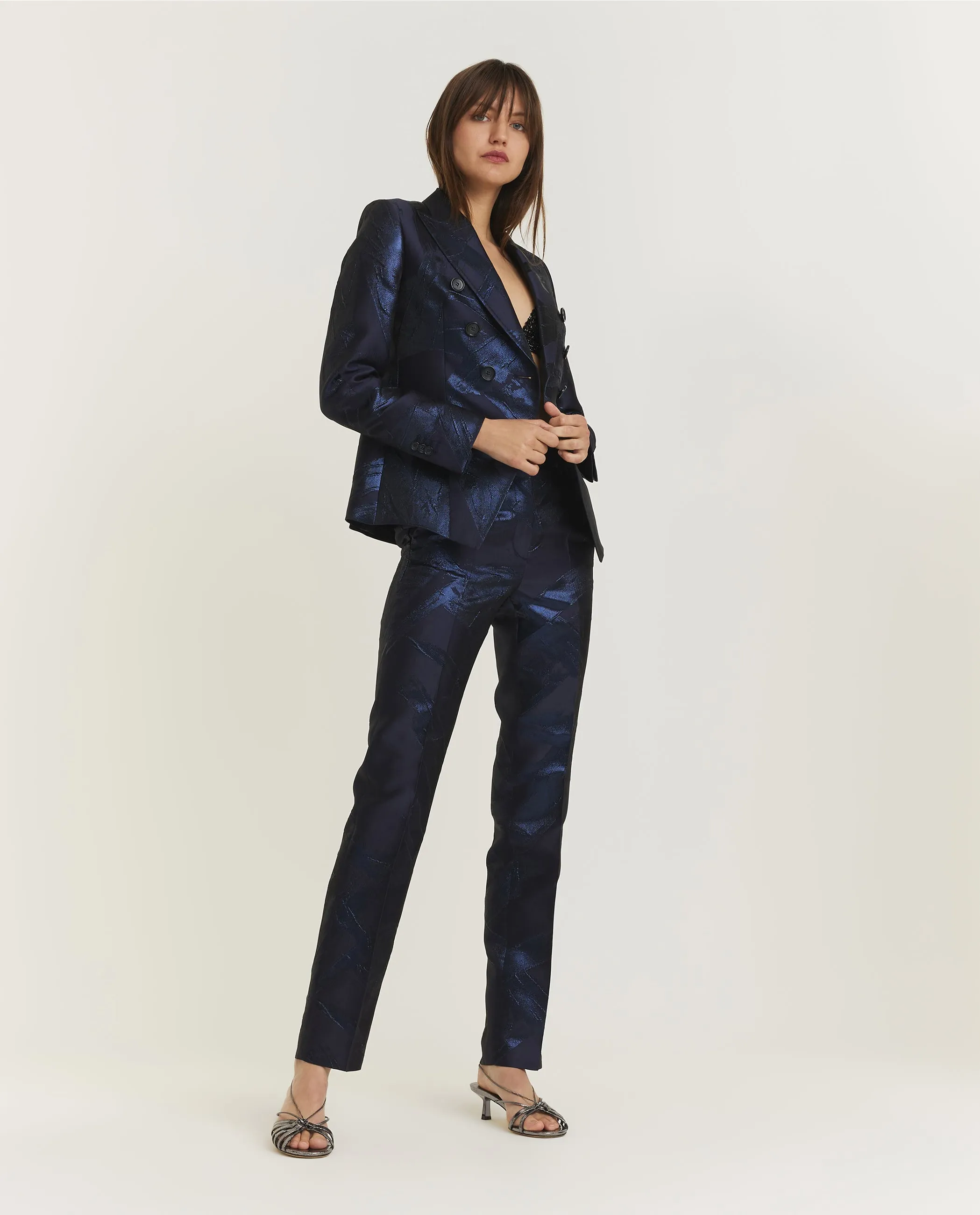 Metallic Brush Blazer - Donkerblauw sold by Pauw Amsterdam product image thumbnail 4