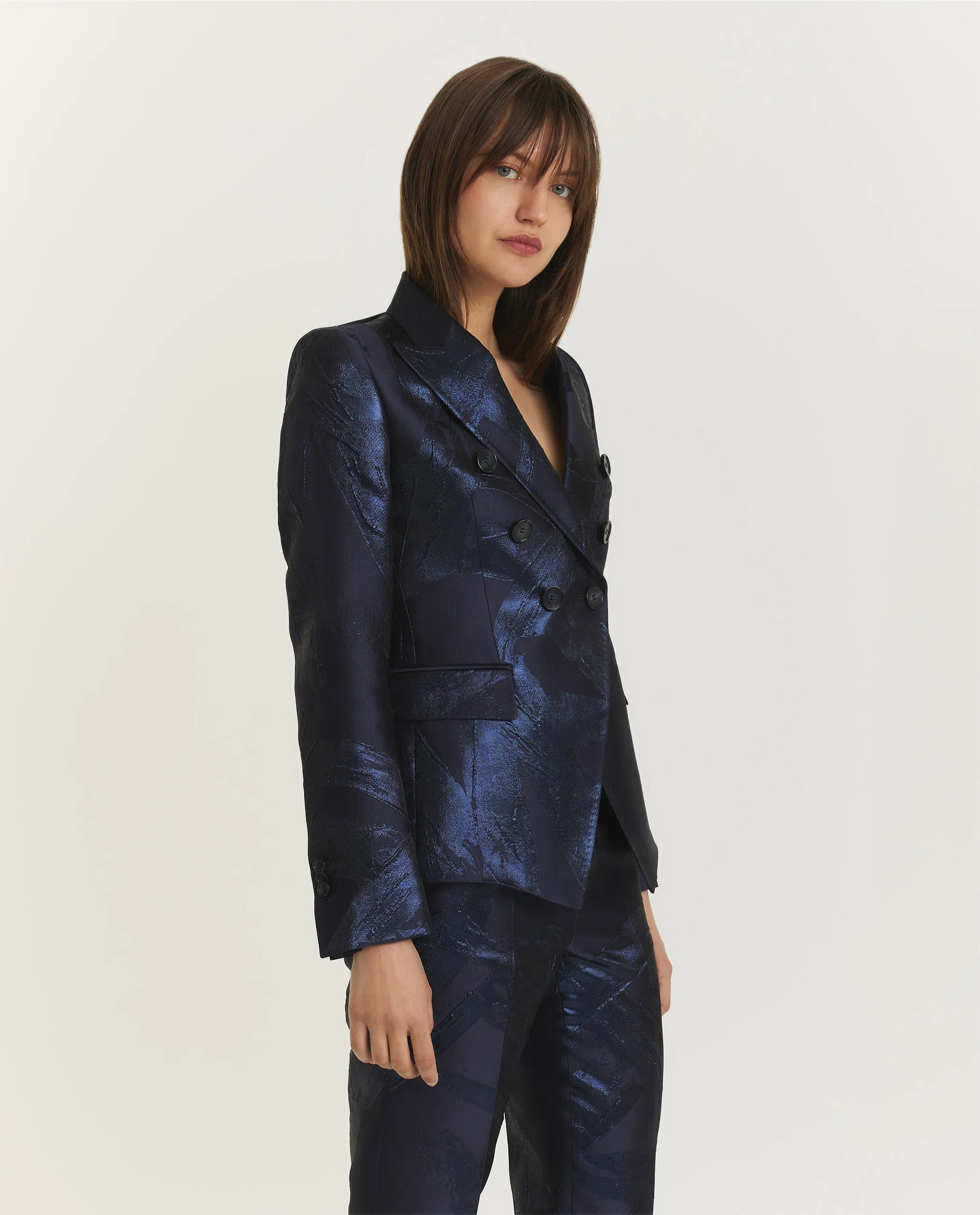 Metallic Brush Blazer - Donkerblauw sold by Pauw Amsterdam product image thumbnail 2