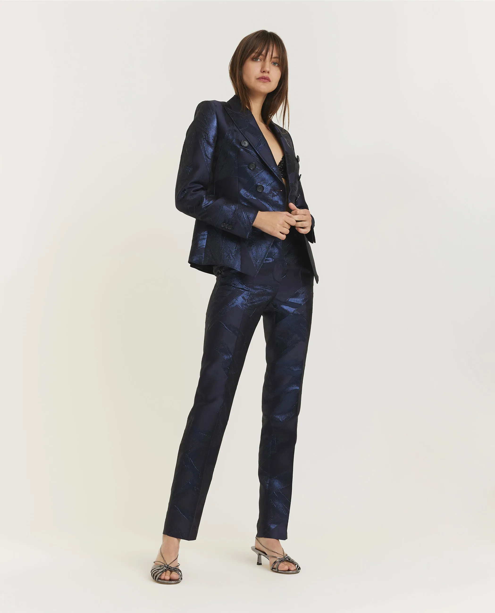 Metallic Brush Broek - Donkerblauw sold by Pauw Amsterdam