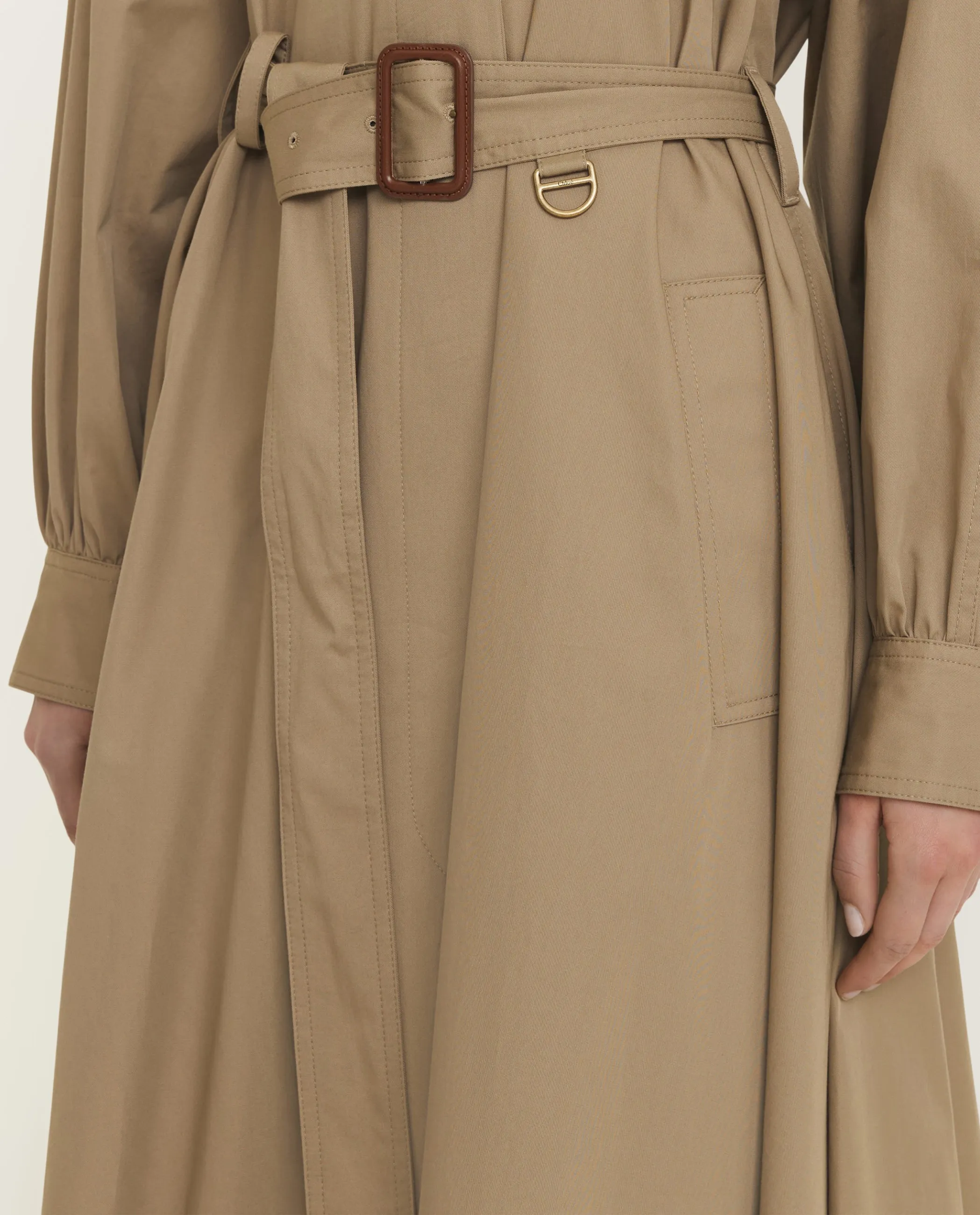 Lange Katoenen Trenchcoat - Lichtbruin sold by Pauw Amsterdam product image thumbnail 2
