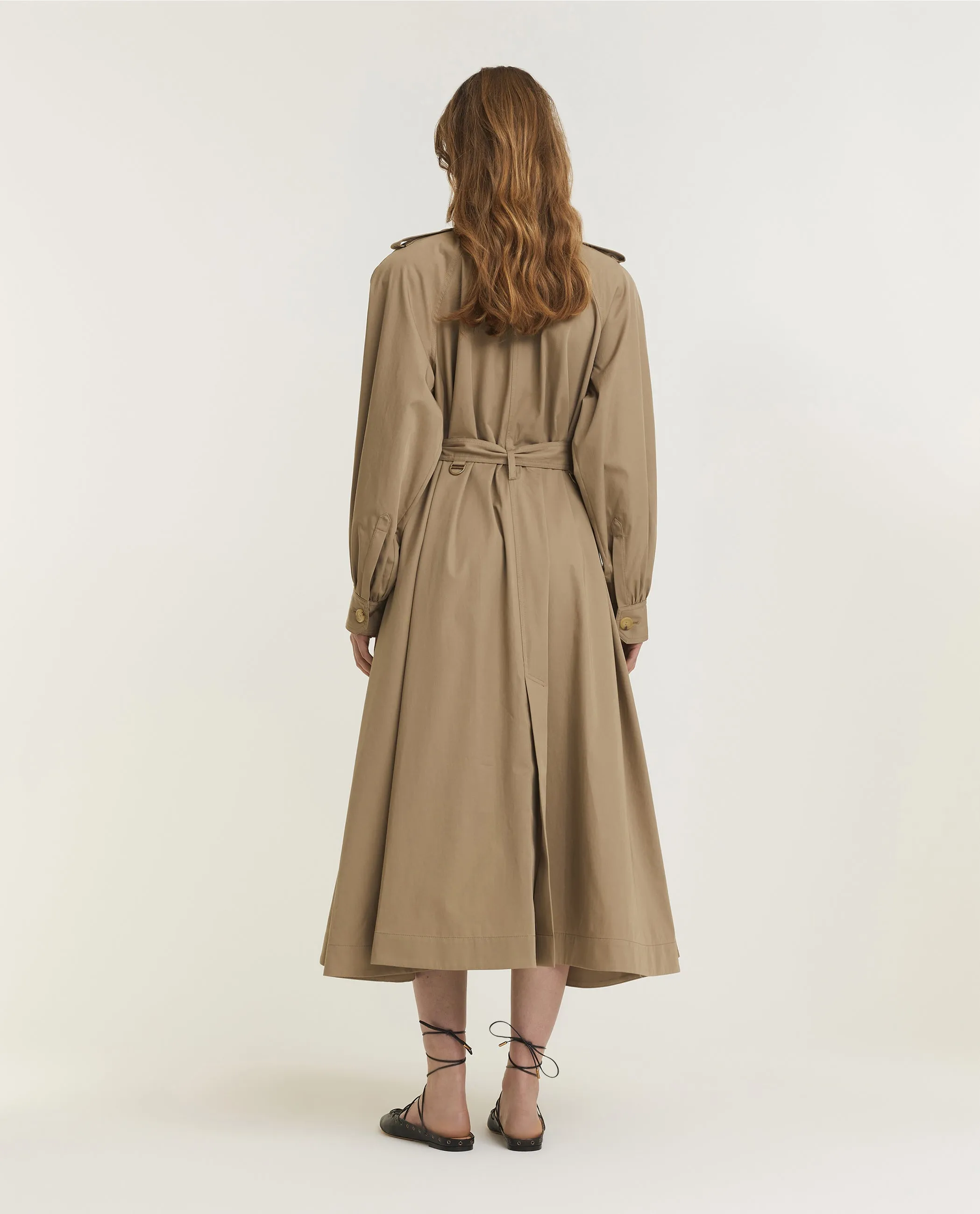 Lange Katoenen Trenchcoat - Lichtbruin sold by Pauw Amsterdam product image thumbnail 5