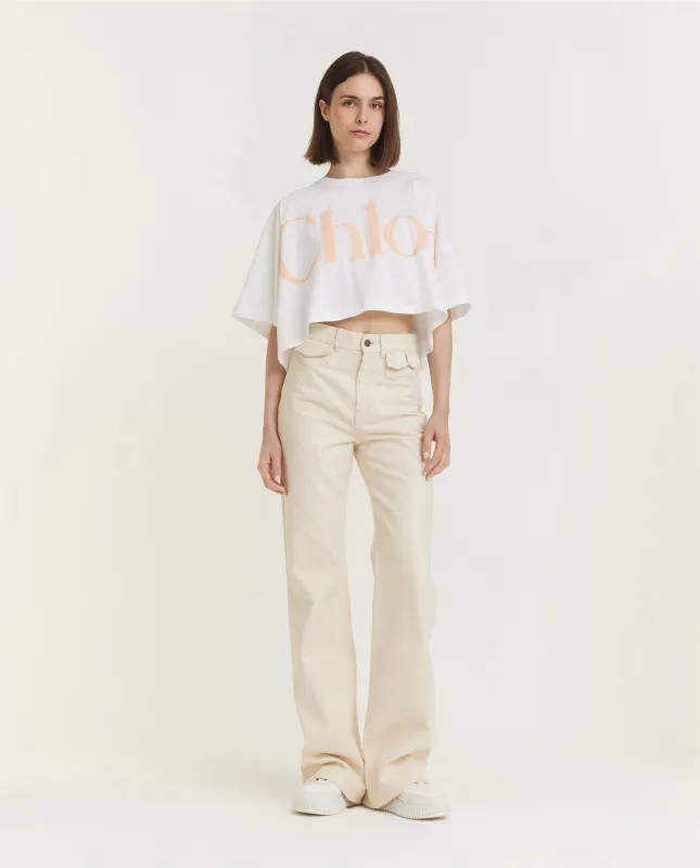 Pure Katoenen Flare Jeans  - Ecru sold by Pauw Amsterdam