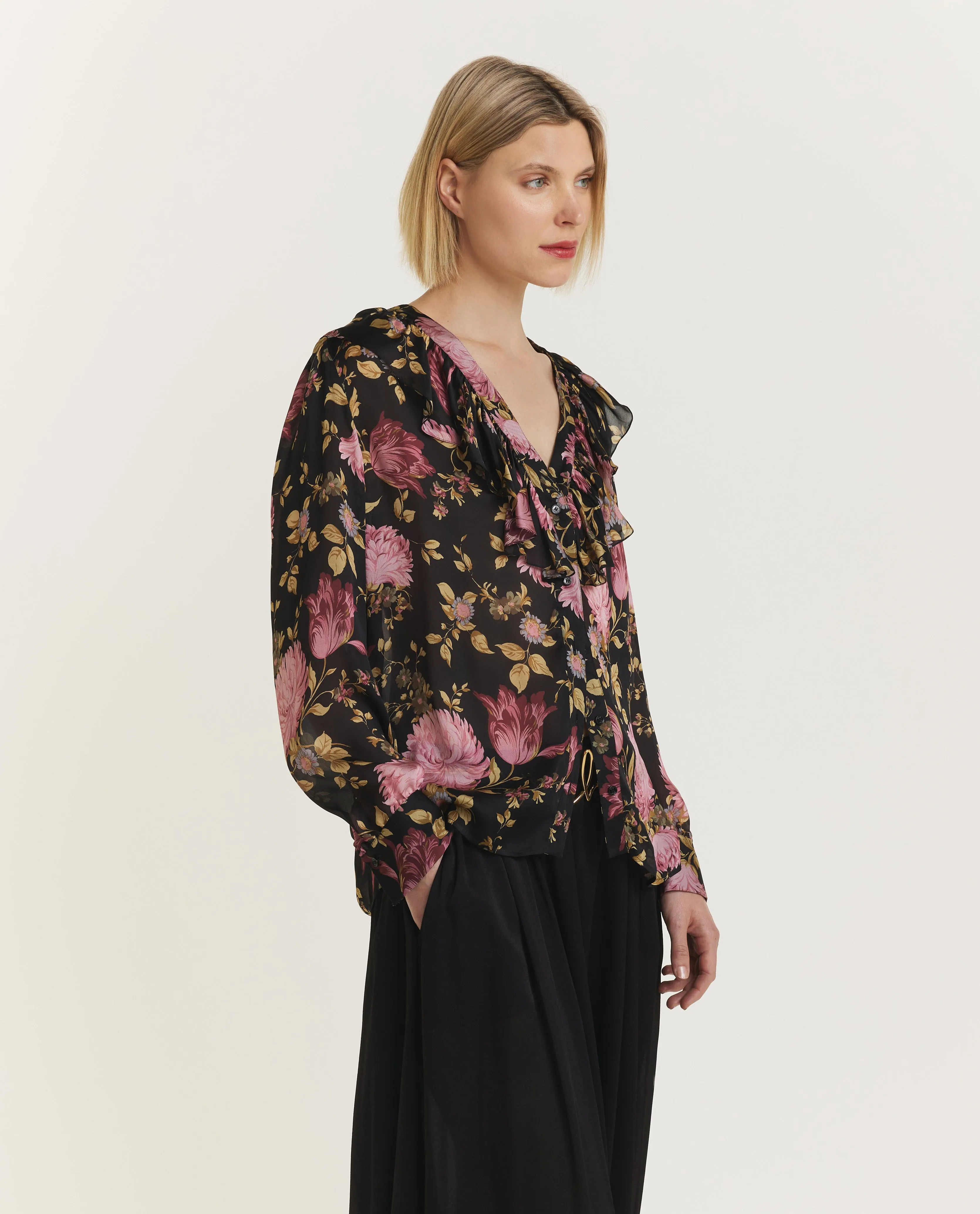 V-Hals Blouse - Zwart sold by Pauw Amsterdam product image thumbnail 4