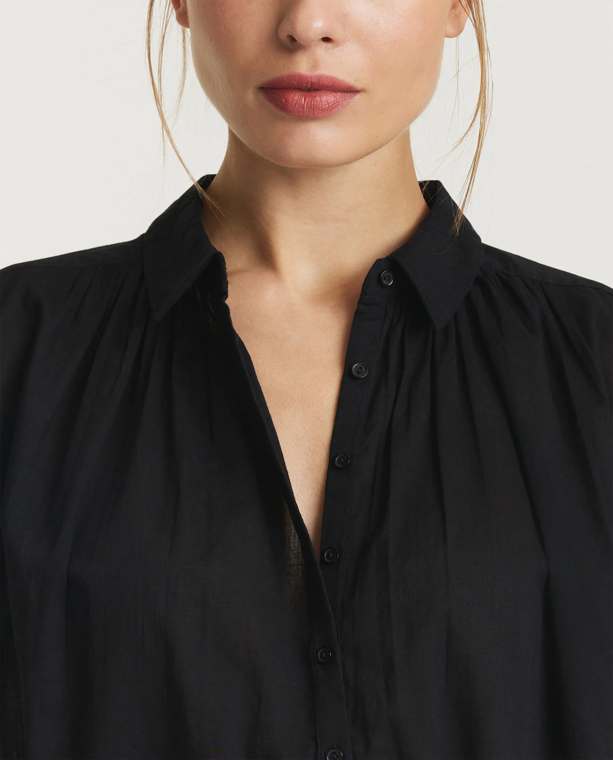 Geplooide Katoenen Blouse - Zwart sold by Pauw Amsterdam product image thumbnail 2