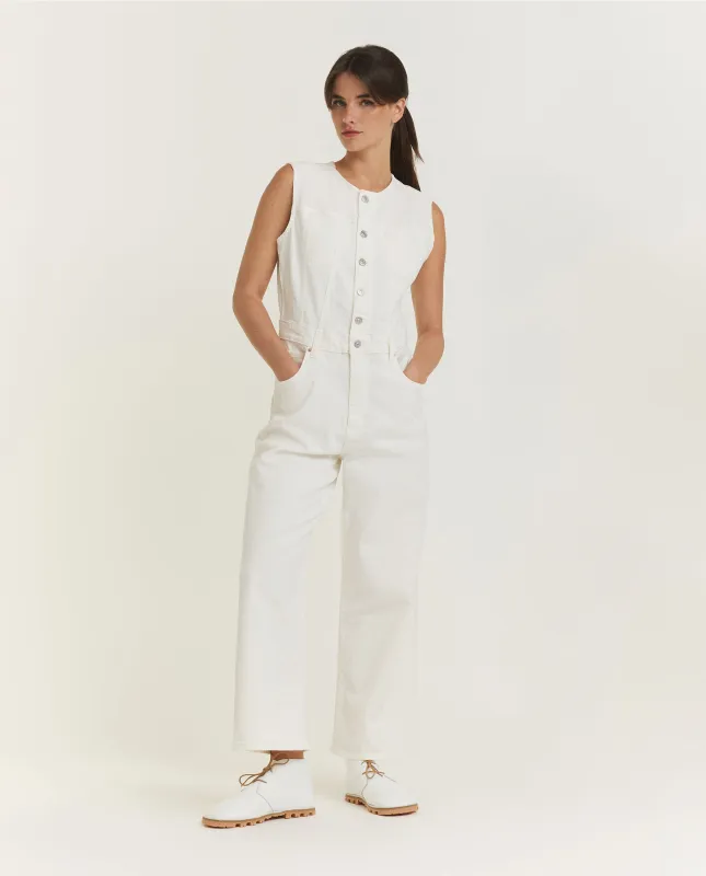Cirie Enkel Denim Jumpsuit - Wit sold by Pauw Amsterdam