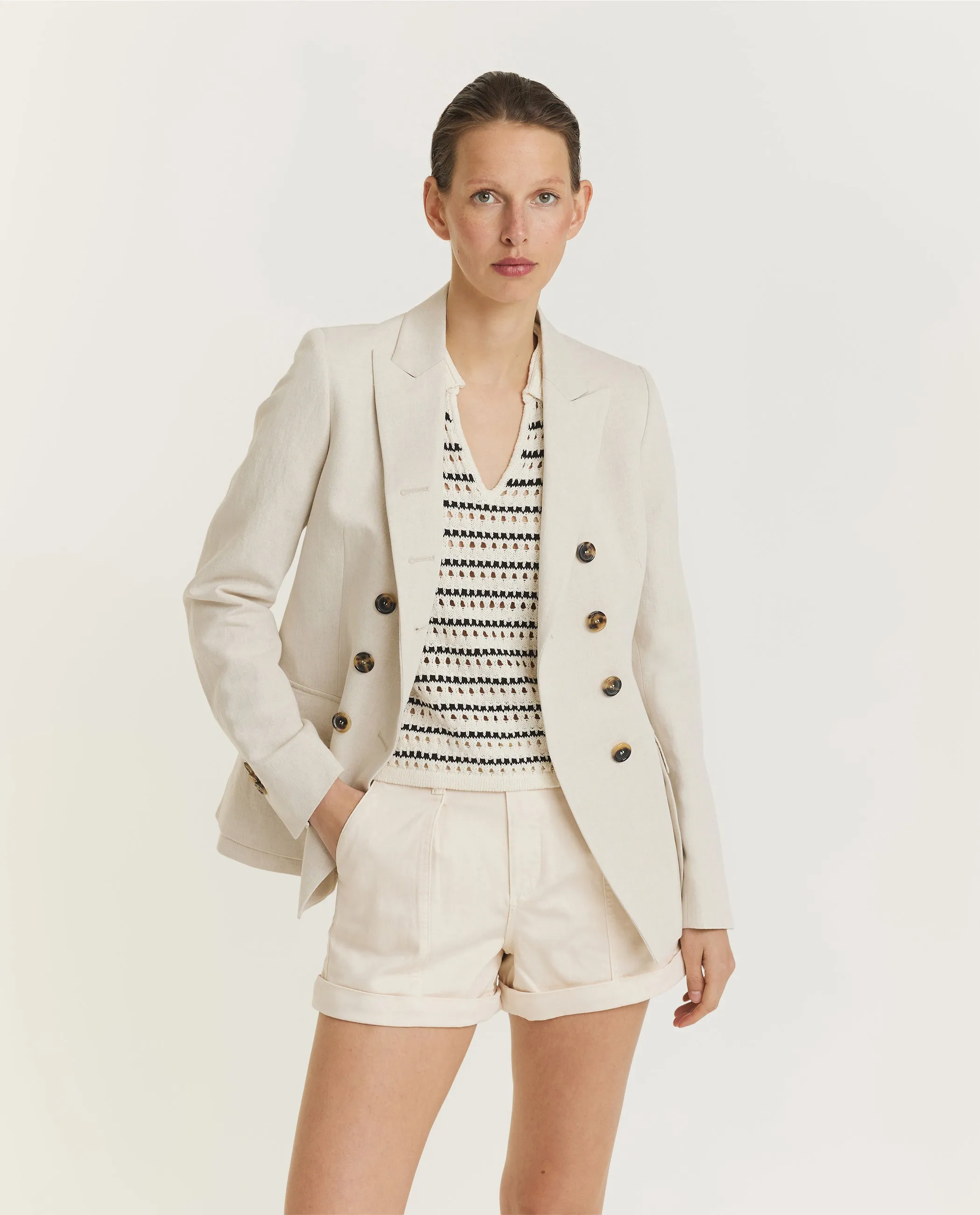 Katoen Linnen Blazer - Ecru sold by Pauw Amsterdam