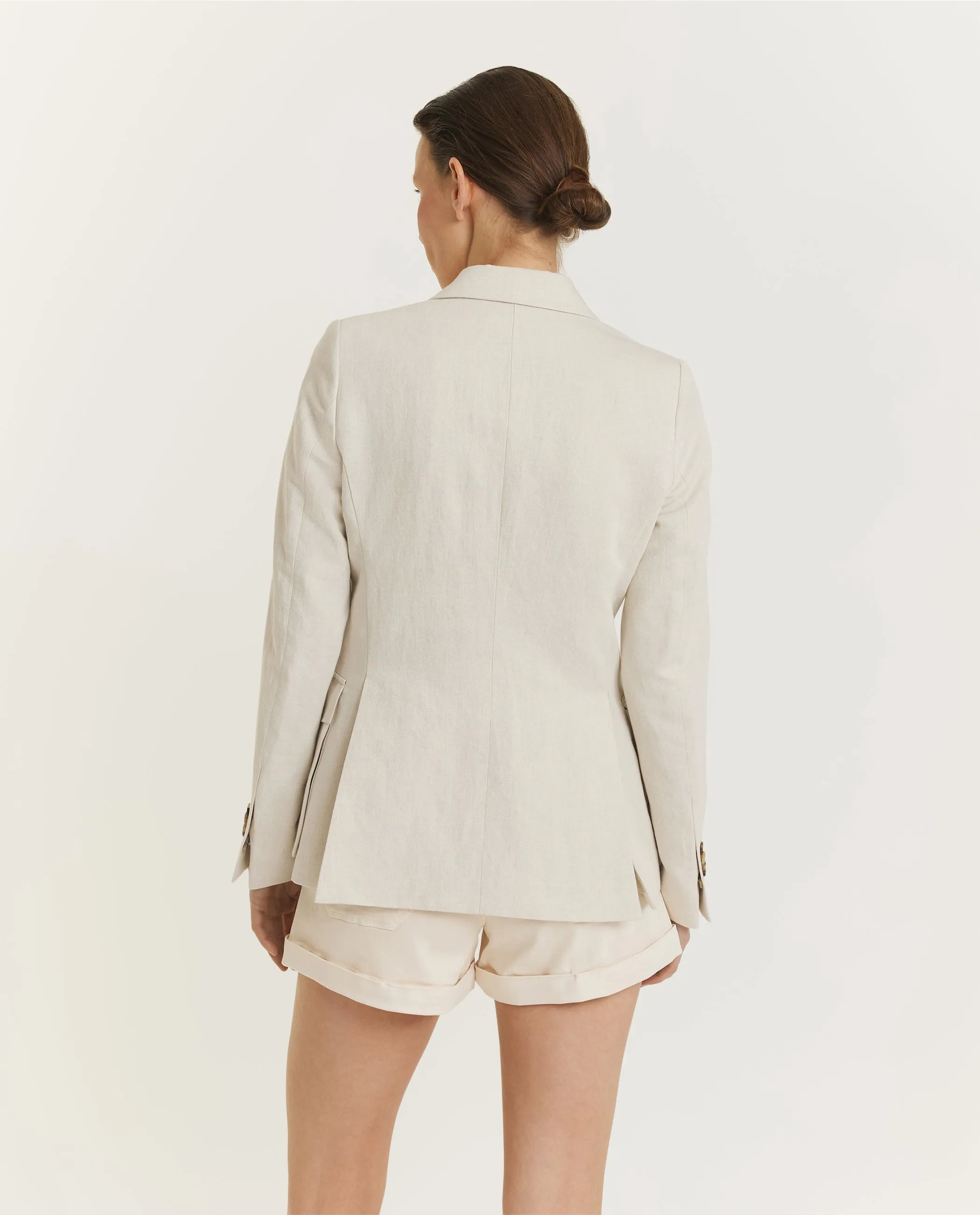 Katoen Linnen Blazer - Ecru sold by Pauw Amsterdam product image thumbnail 3