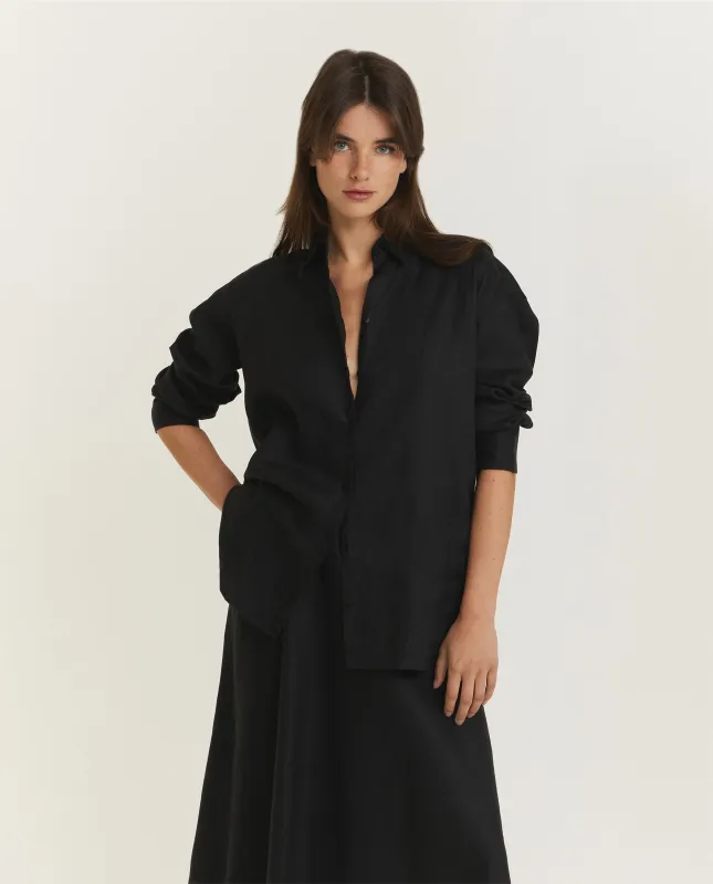 Linnen Shirt - Zwart sold by Pauw Amsterdam