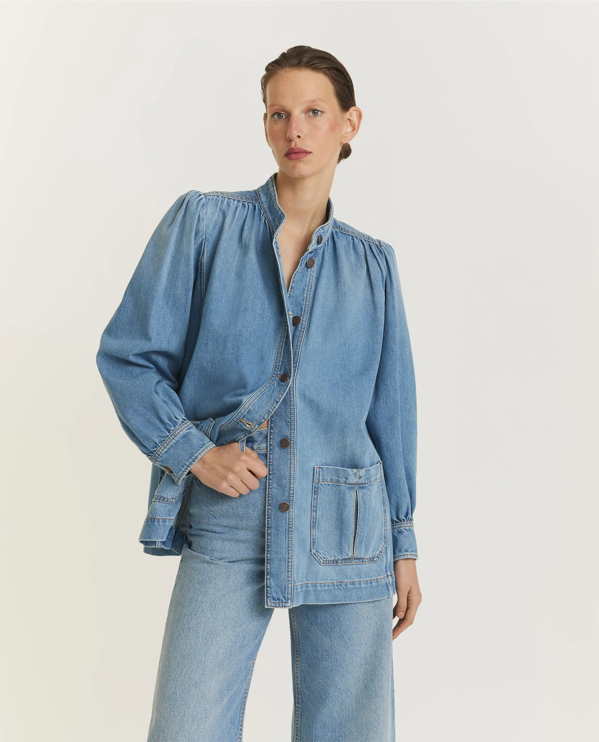 Katoenen Denim Jacket - Lichtblauw sold by Pauw Amsterdam