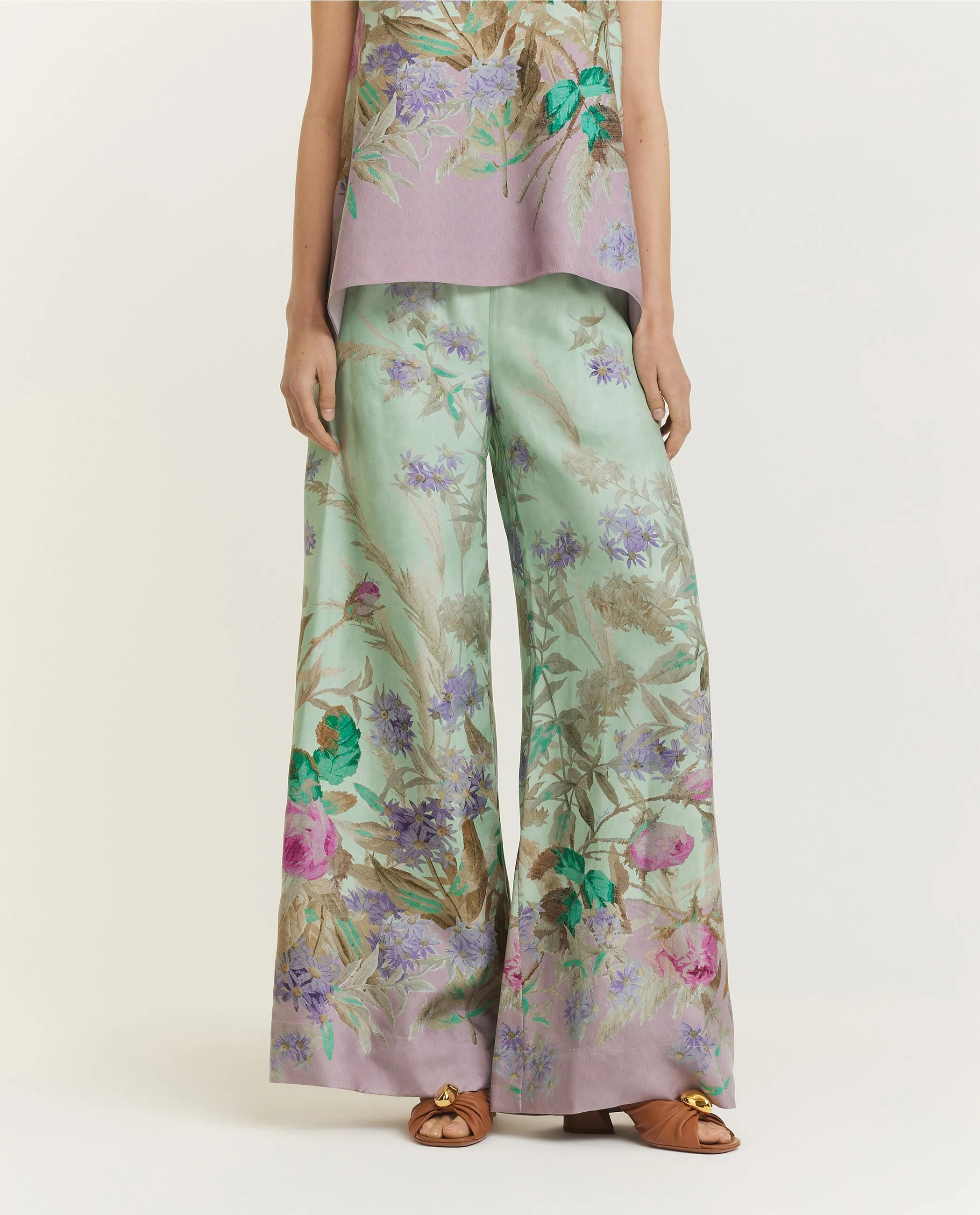 Zijden Palazzo Broek - Groen sold by Pauw Amsterdam product image thumbnail 2