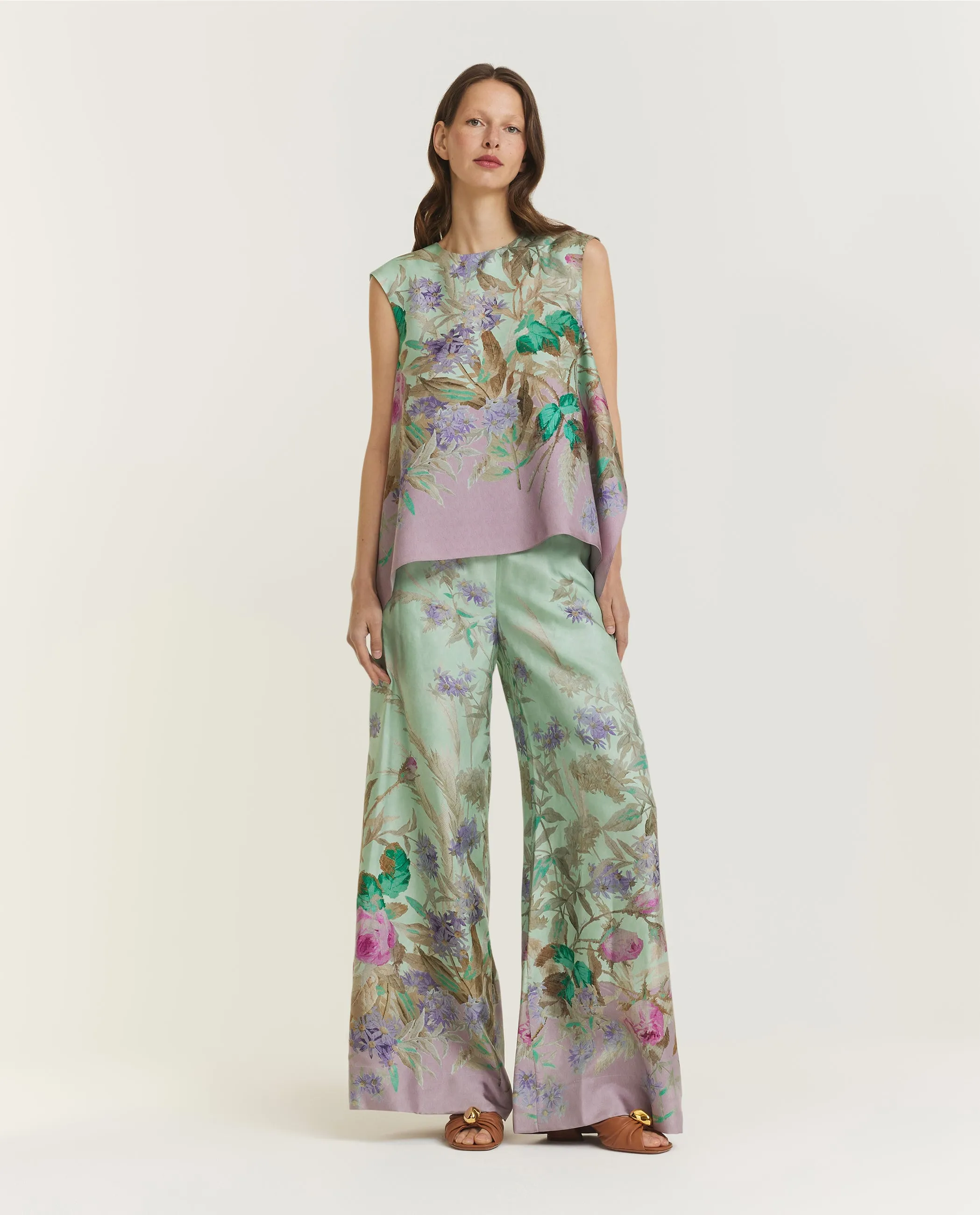 Zijden Palazzo Broek - Groen sold by Pauw Amsterdam