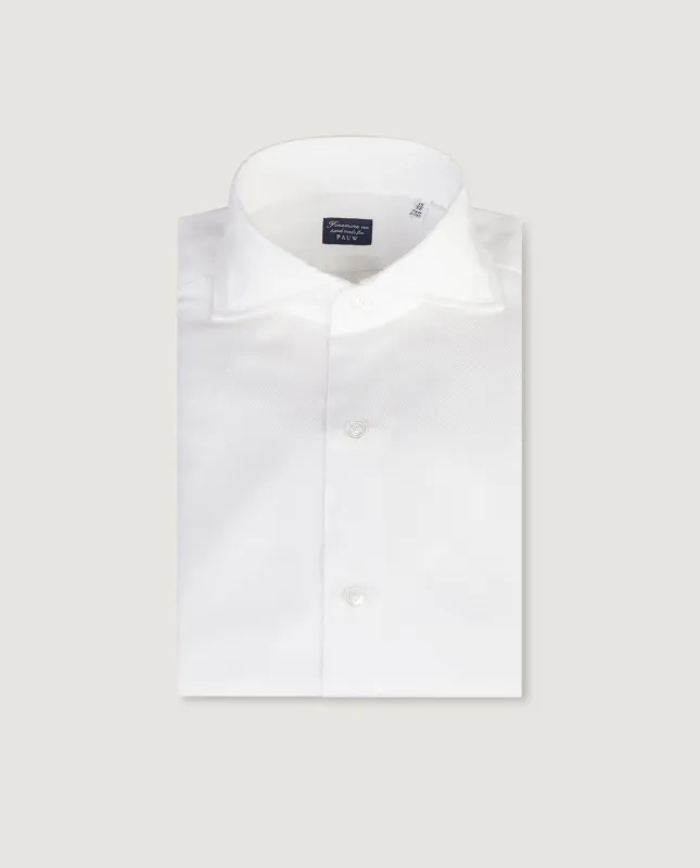 Katoen Linnen Twill Shirt - Wit made by Finamore