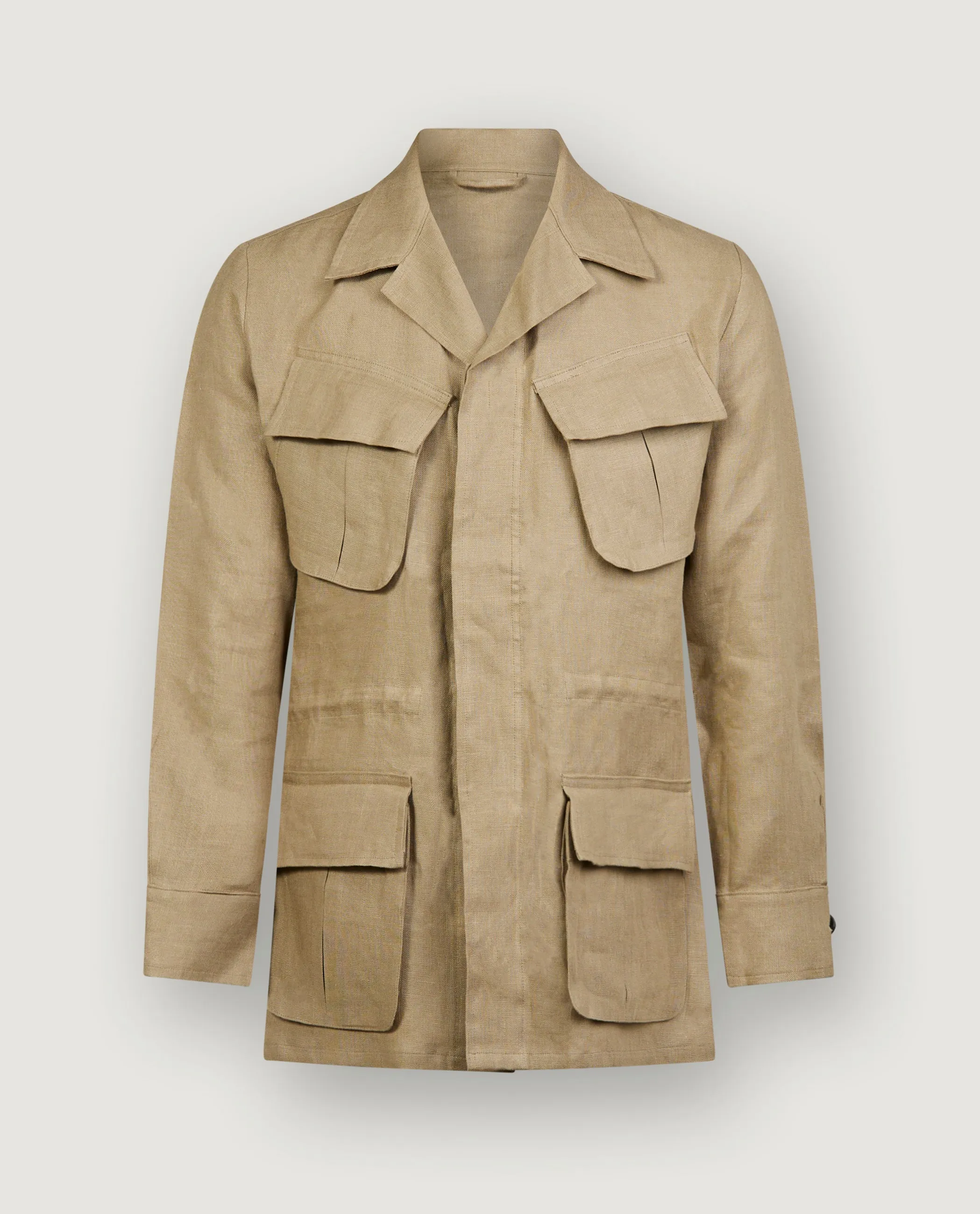 Linnen Jungle Jacket - Lichtbruin sold by Pauw Amsterdam