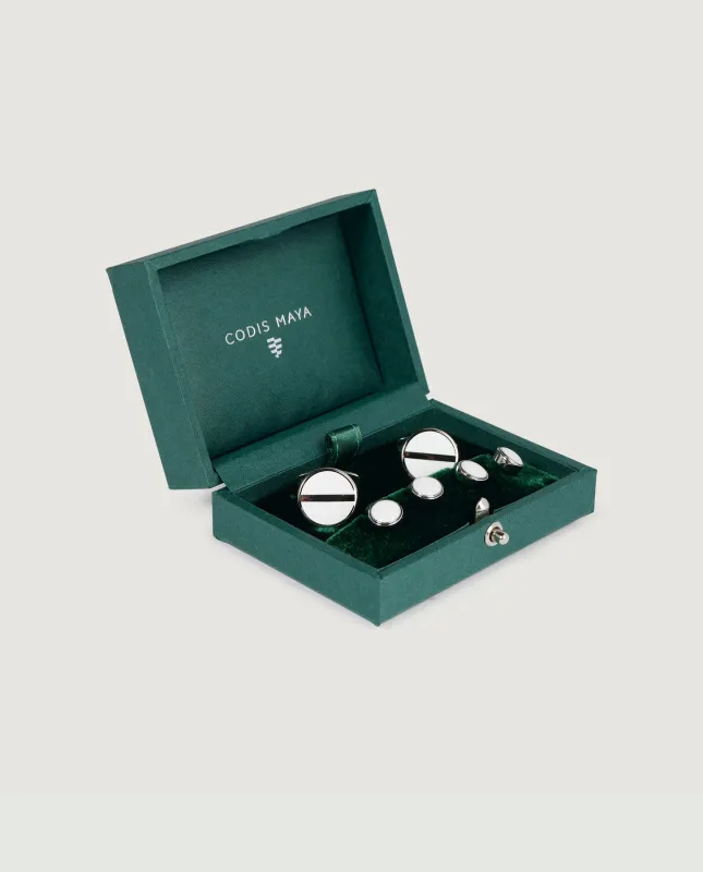Tuxedo Manchetknoop en Stud Set - Wit sold by Pauw Amsterdam