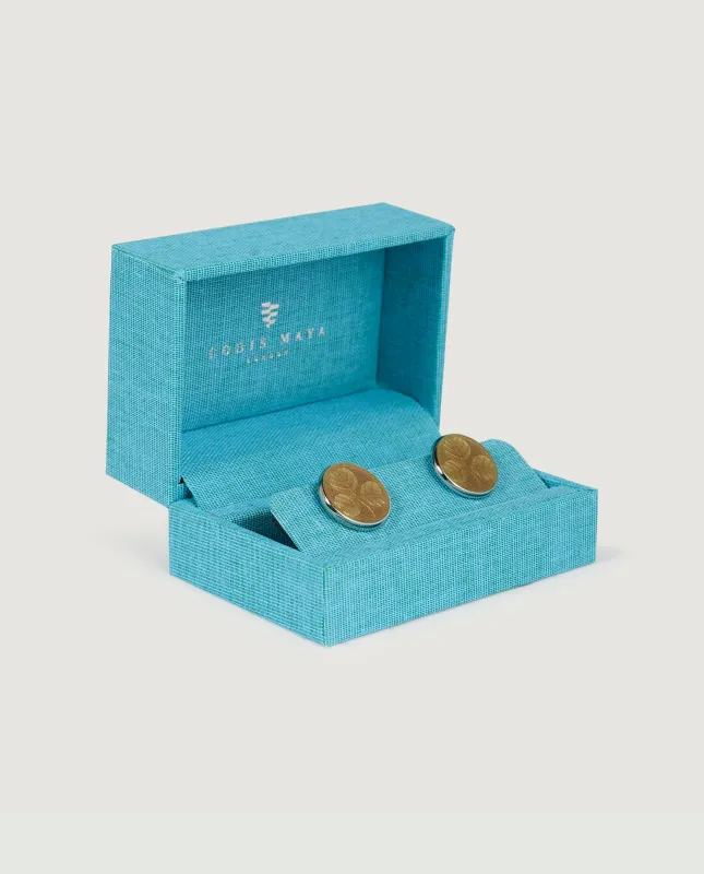 Shamrock Clover Manchetknopen - Lichtbruin sold by Pauw Amsterdam