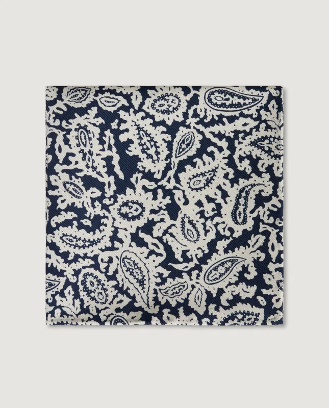 Zijden Paisley Pochet - Donkerblauw sold by Pauw Amsterdam