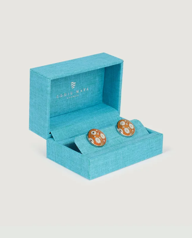 Daisy Manchetknopen - Oranje sold by Pauw Amsterdam