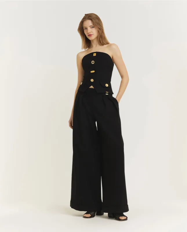 Mila Geplooide Broek - Zwart sold by Pauw Amsterdam