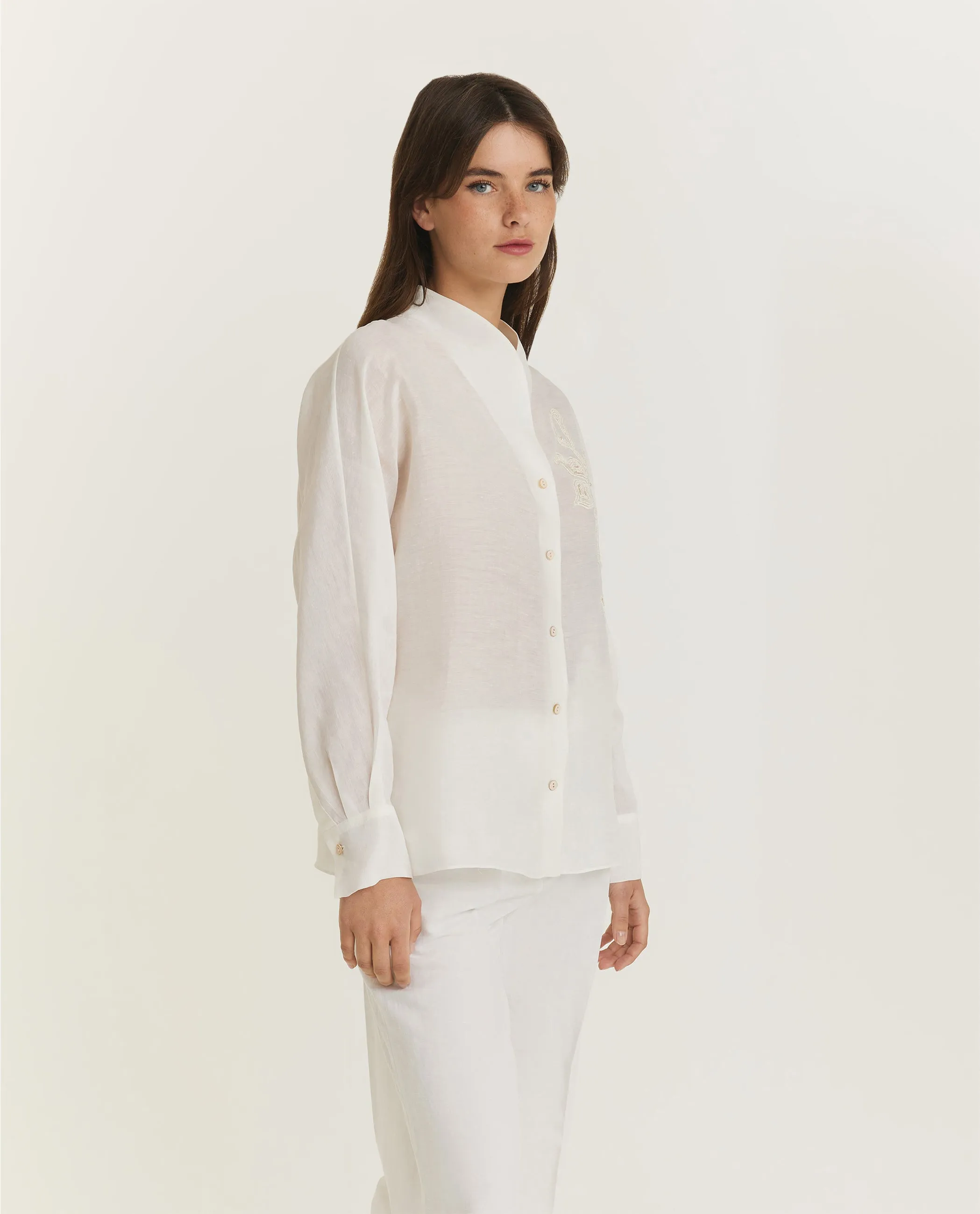 Linnen Zijde Blouse - Ecru sold by Pauw Amsterdam product image thumbnail 4
